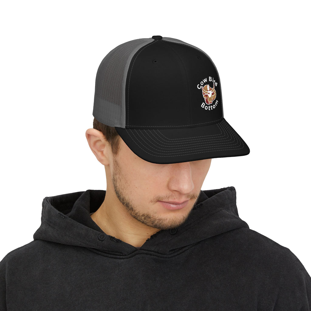 Cow Bird Bottom Richardson Embroidered Trucker Cap