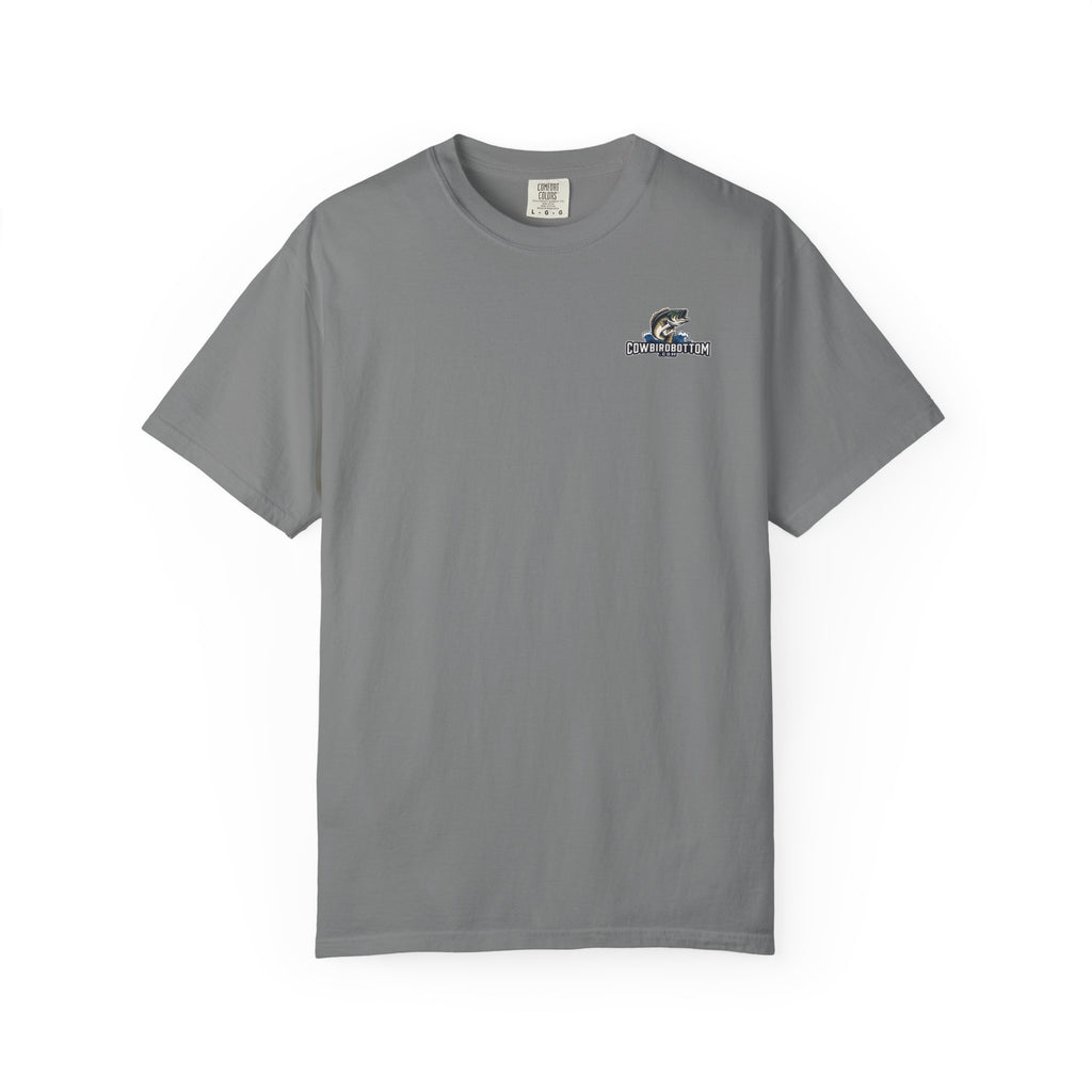 Fishing Watercolor T-Shirt — Cow Bird Bottom Graphic