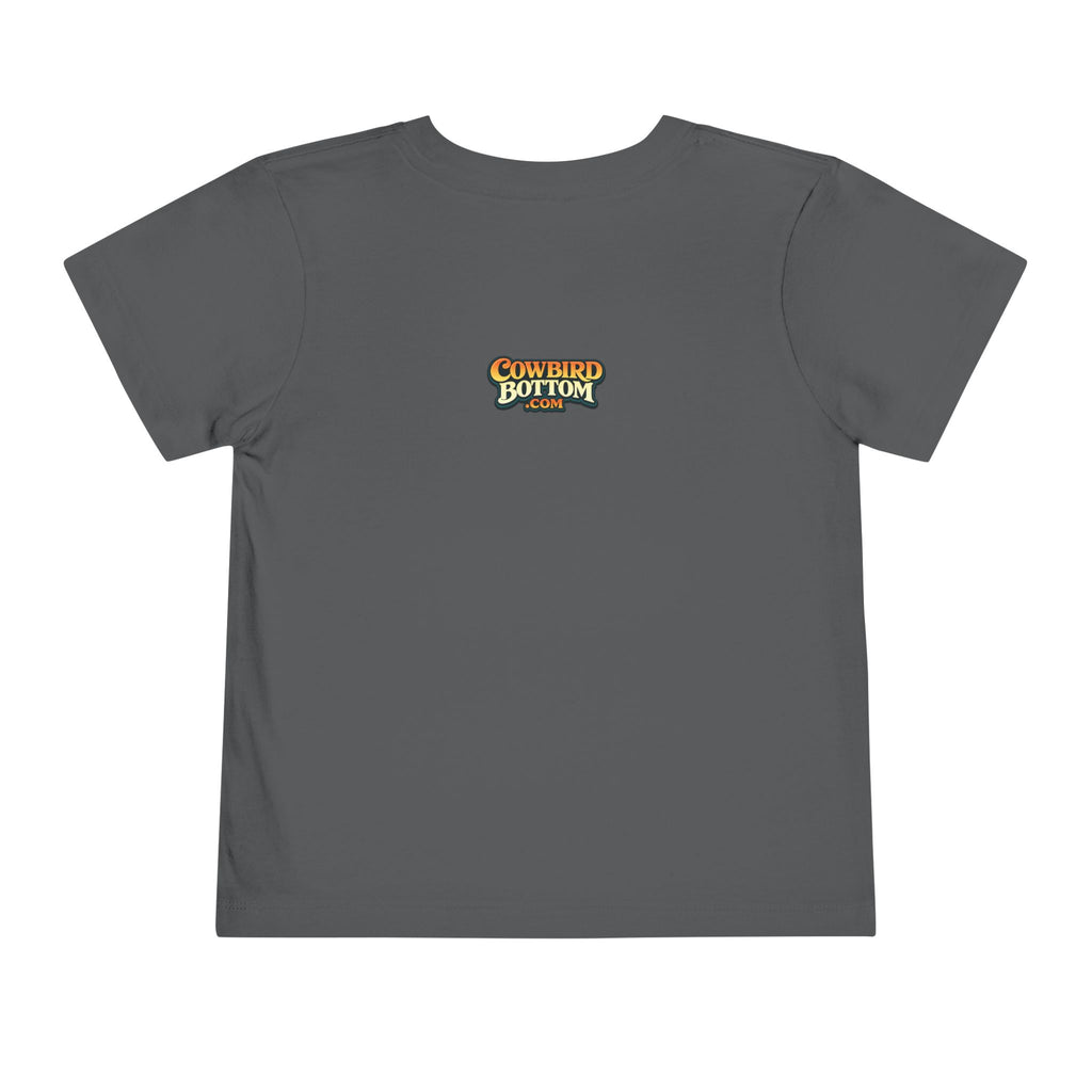 Cowbird Bottom Toddler Tee – Cute Fishing Adventure Graphic