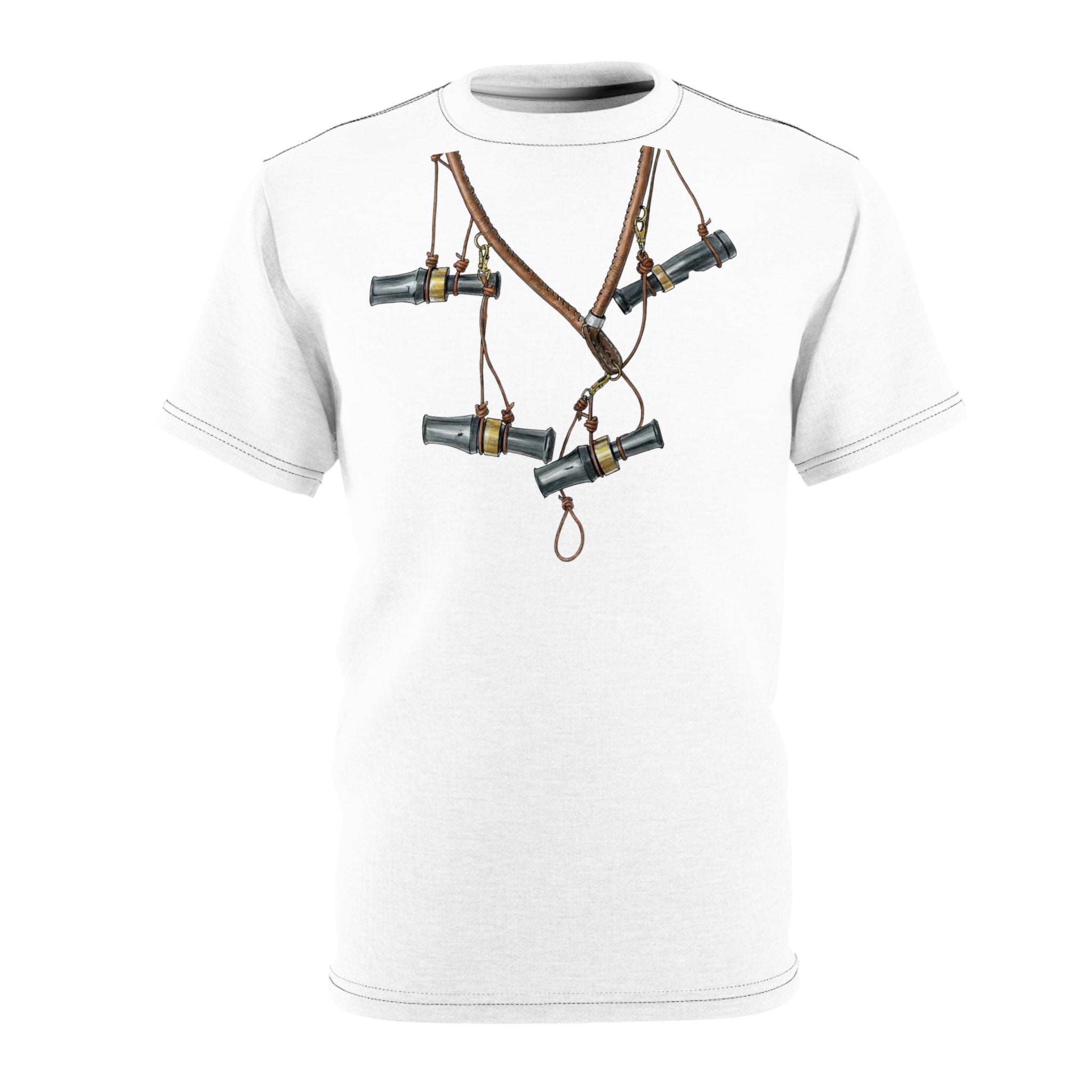 Duck Call Lanyard Graphic Tee — Black stitch T‑Shirt