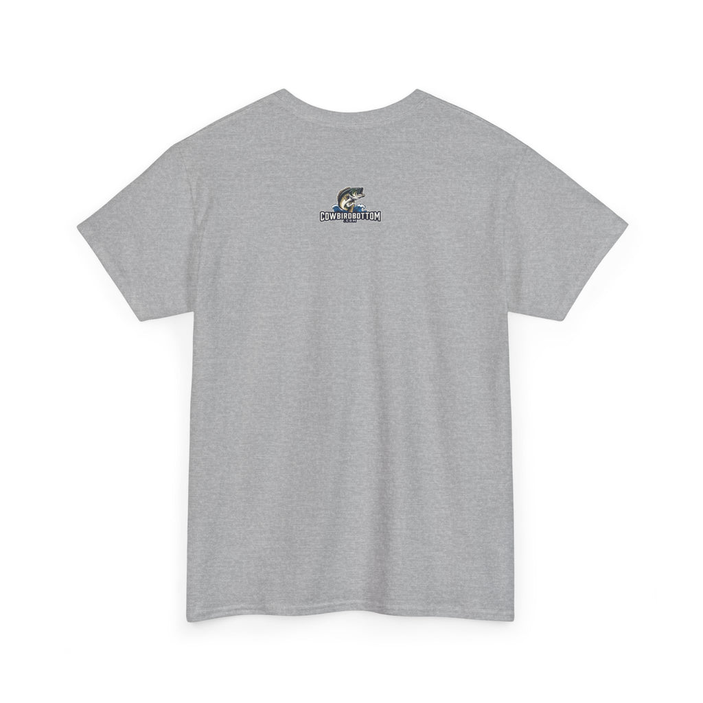 Fishing T-Shirt — "I Fish Because My Wife Won't Follow Me There" Funny Angler Tee