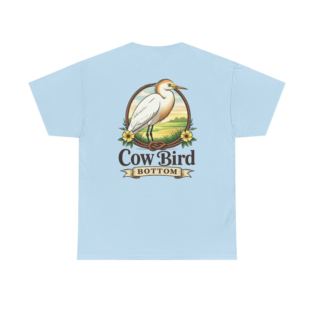 'Cow Bird Bottom' Graphic Tee — Vintage Bird Nature T‑Shirt