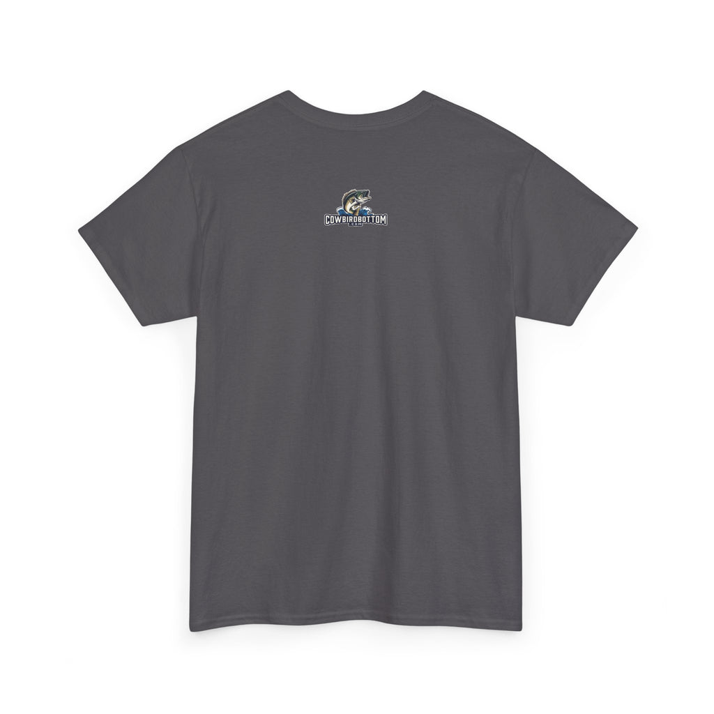 Fishing T-Shirt — "I Fish Because My Wife Won't Follow Me There" Funny Angler Tee