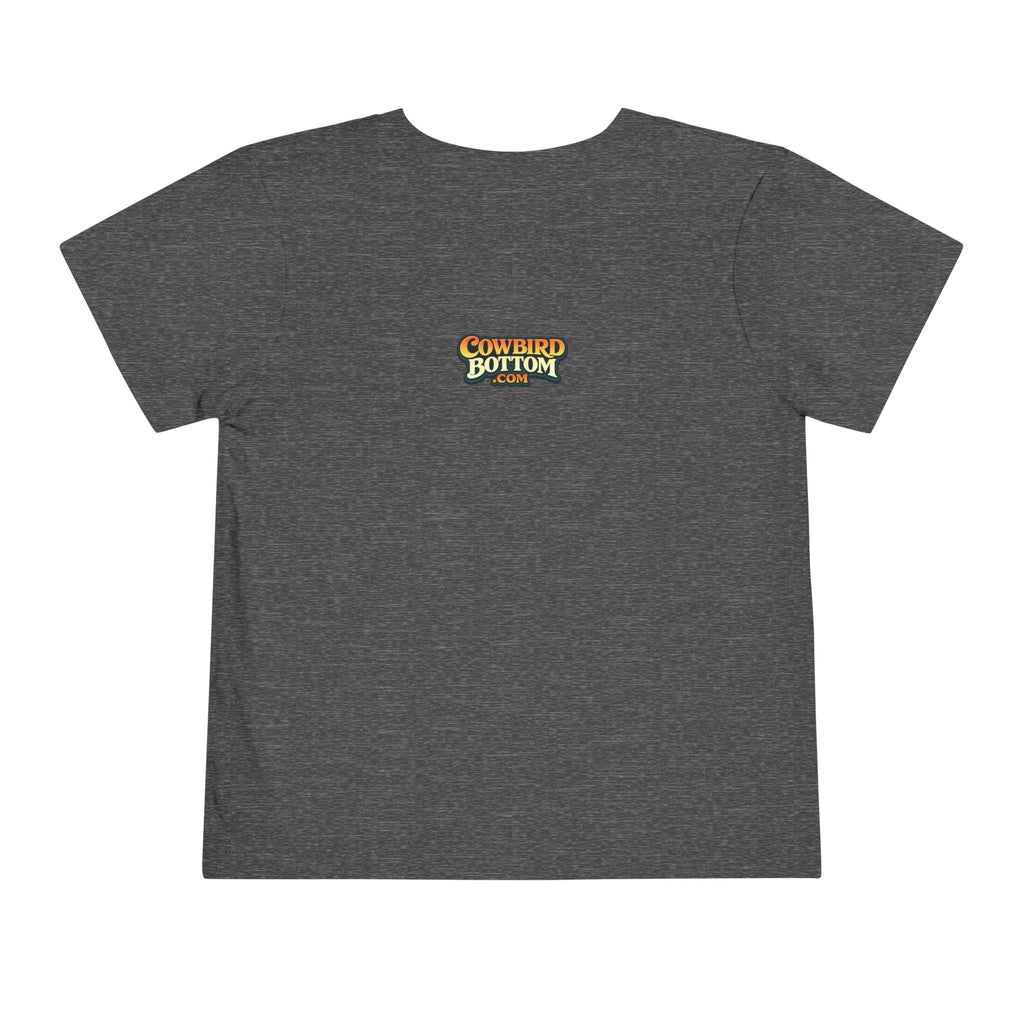 Cowbird Bottom Toddler Tee – Cute Fishing Adventure Graphic