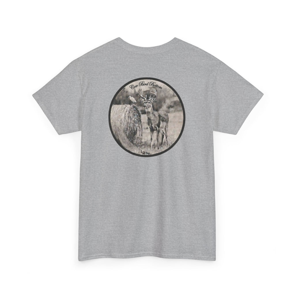 Cow Bird Bottoms Graphic Tee — Vintage Cow Skull Ranch T-Shirt