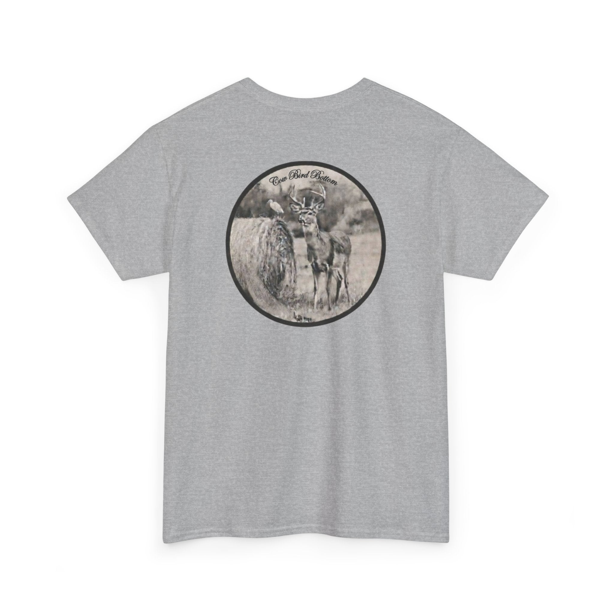 Cow Bird Bottoms Graphic Tee — Vintage Cow Skull Ranch T-Shirt