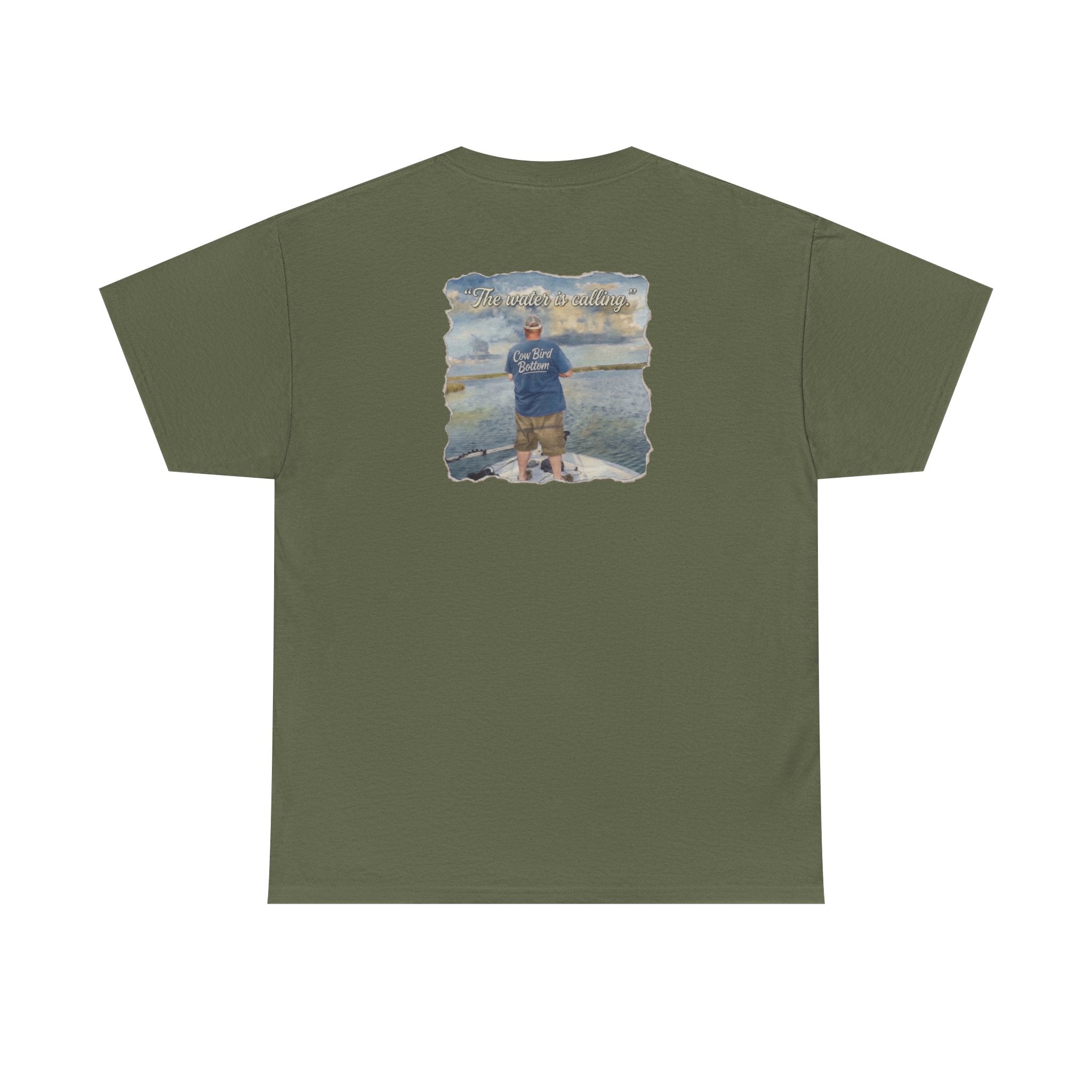 Fishing Photo Backprint Tee — Custom Shoreline Memory T‑Shirt