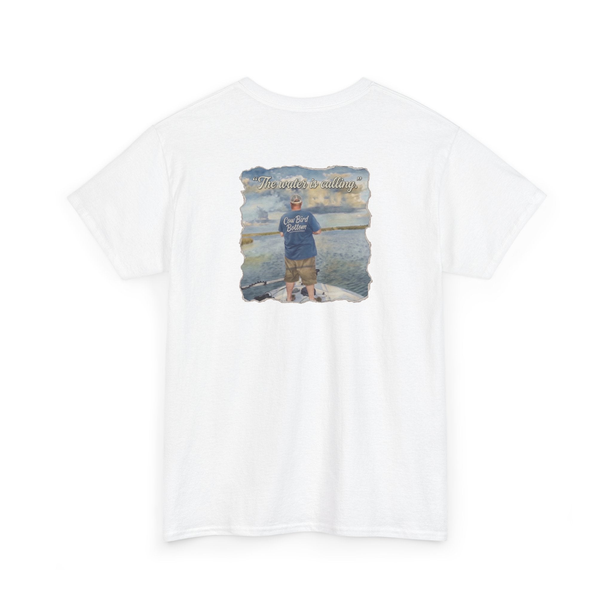 Fishing Photo Backprint Tee — Custom Shoreline Memory T‑Shirt