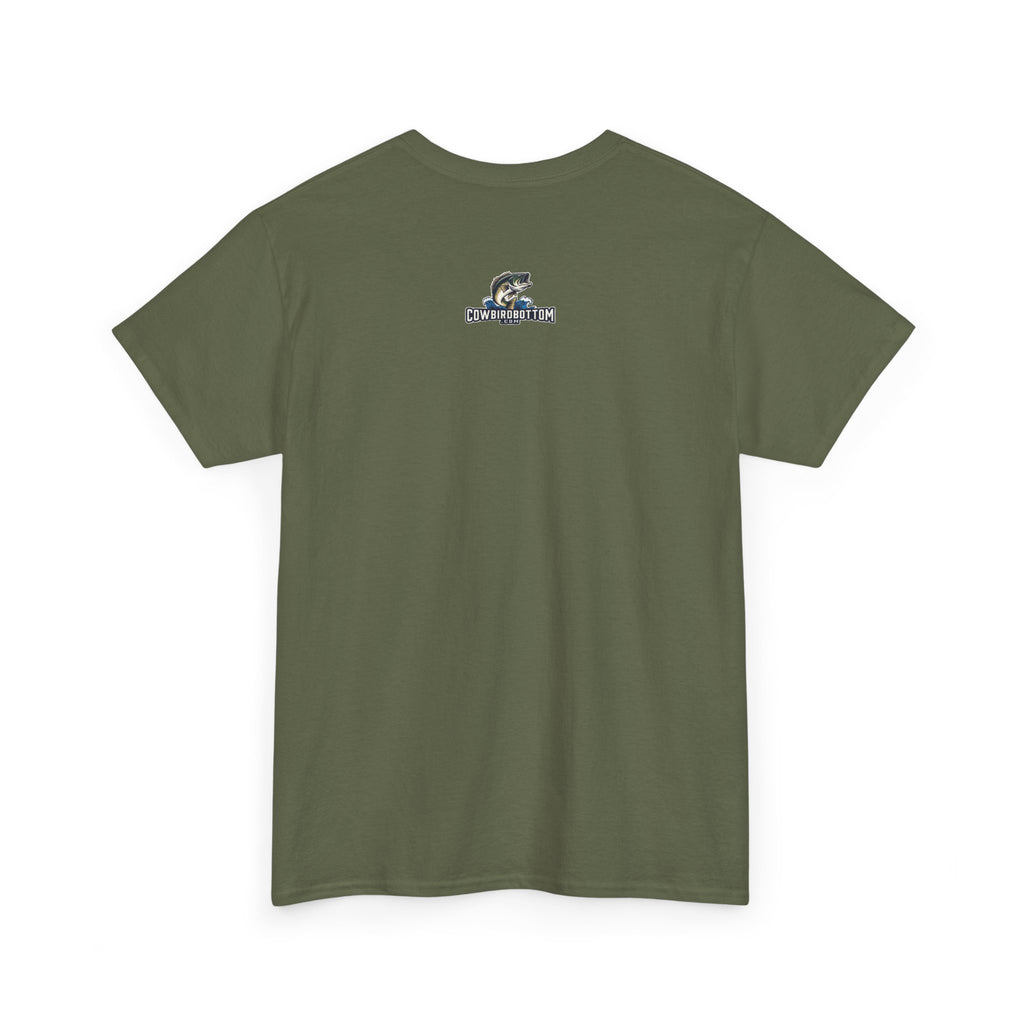 Fishing T-Shirt — "I Fish Because My Wife Won't Follow Me There" Funny Angler Tee