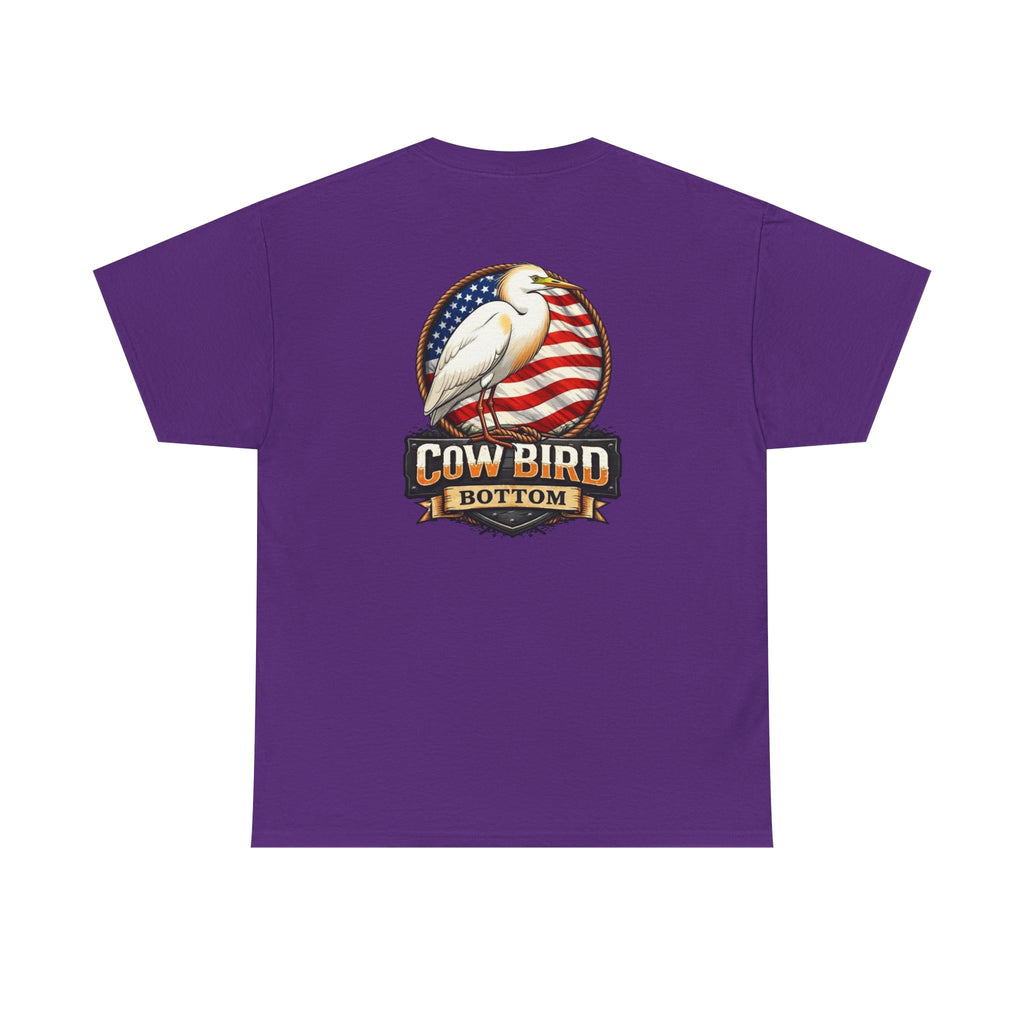 T-Shirt — Cow Bird Bottom Patriotic Graphic Tee