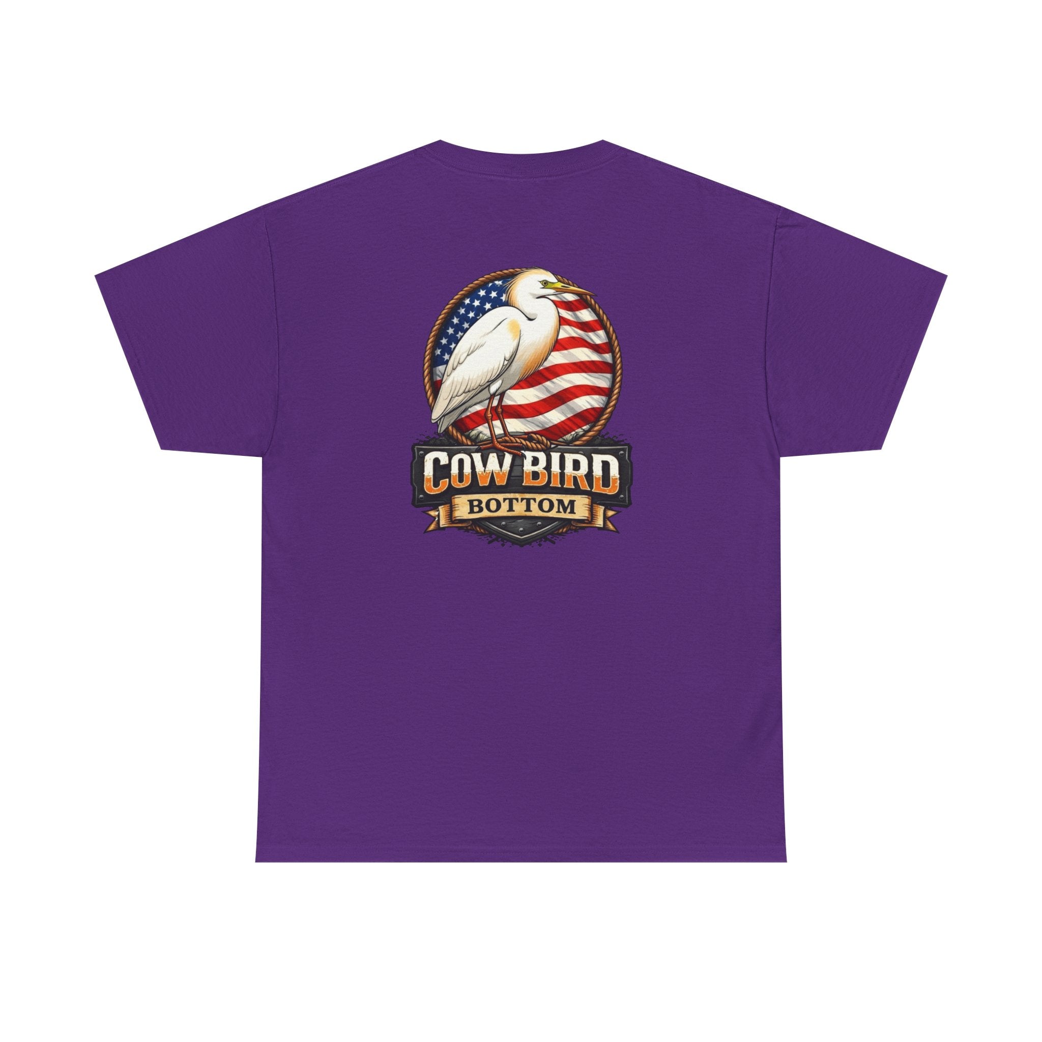 T-Shirt — Cow Bird Bottom Patriotic Graphic Tee