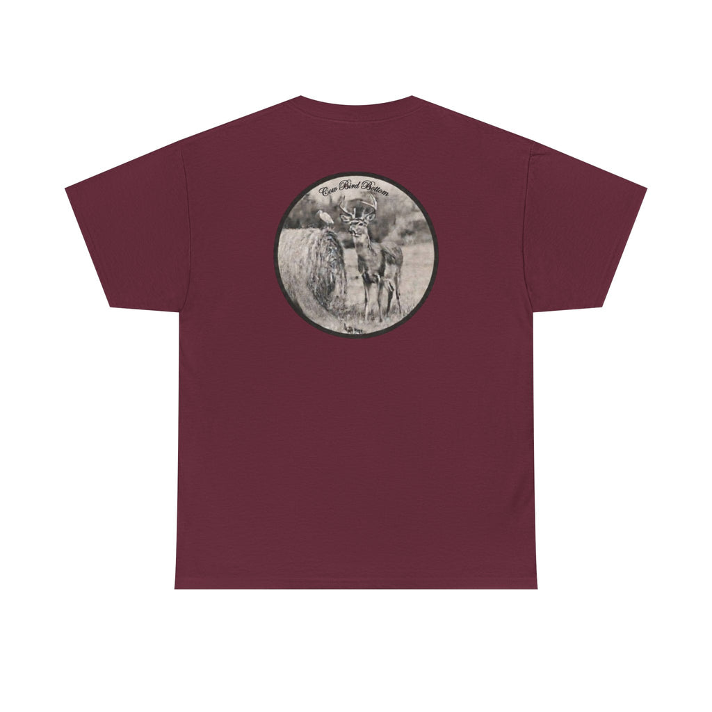 Cow Bird Bottoms Graphic Tee — Vintage Cow Skull Ranch T-Shirt