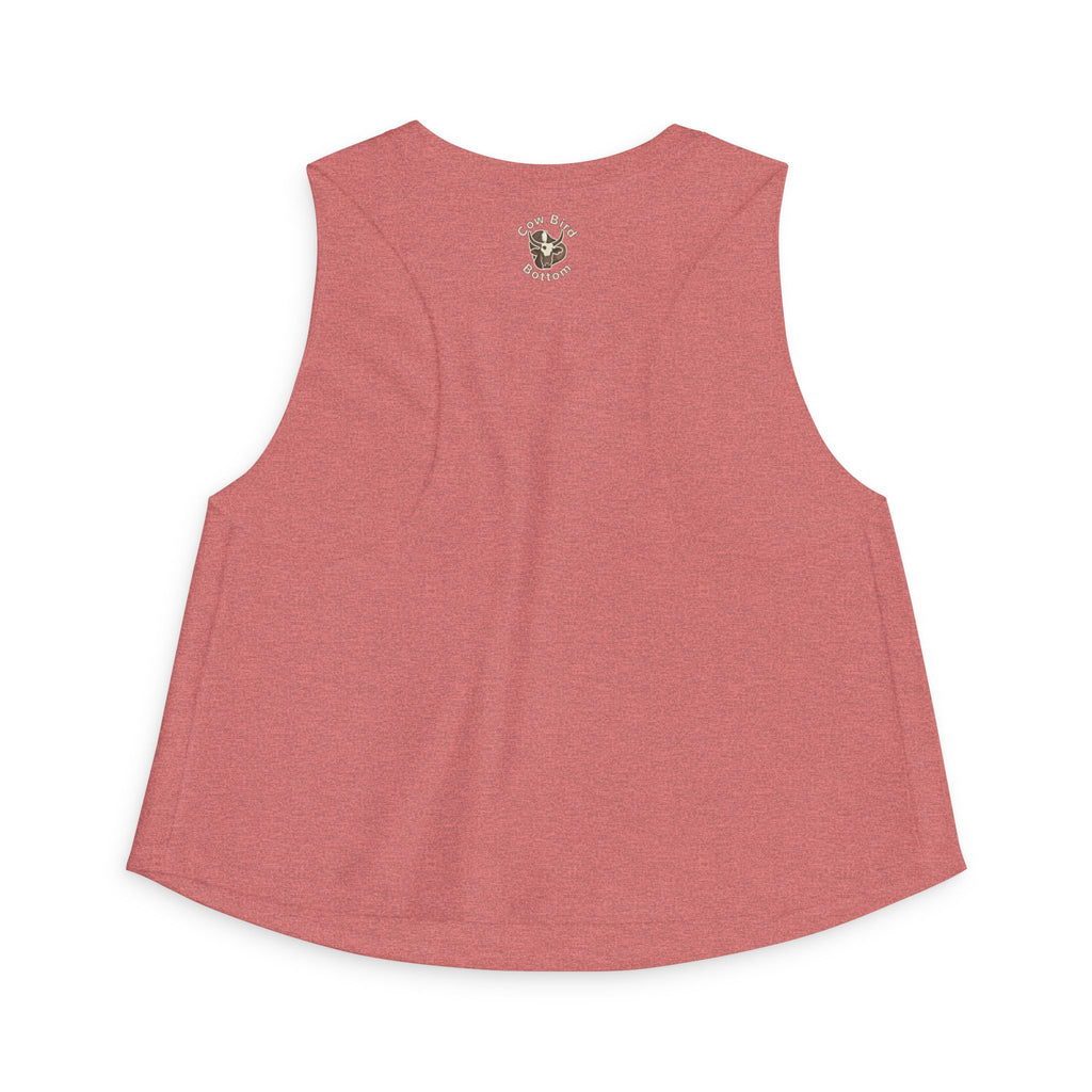 Southern Style Crop Top — 'Cow Bird Bottom' Vintage Heron Graphic