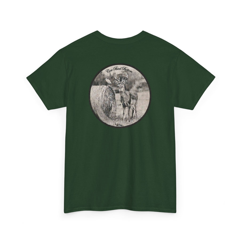 Cow Bird Bottoms Graphic Tee — Vintage Cow Skull Ranch T-Shirt