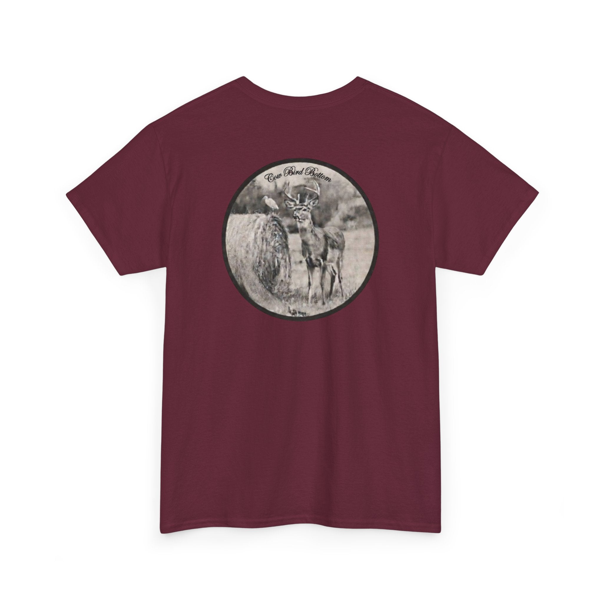 Cow Bird Bottoms Graphic Tee — Vintage Cow Skull Ranch T-Shirt