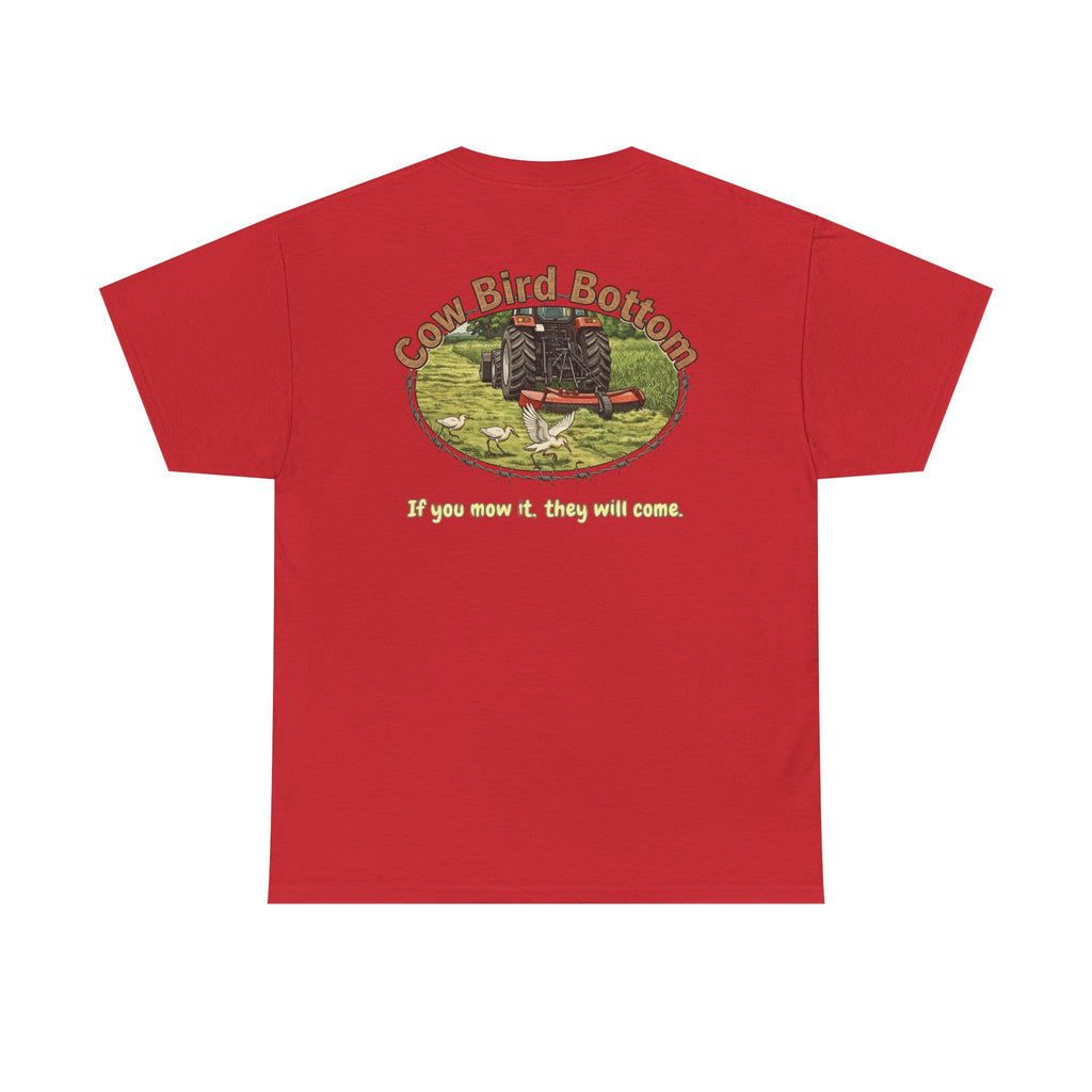 Cow Bird Bottom Red Tractor Graphic Tee