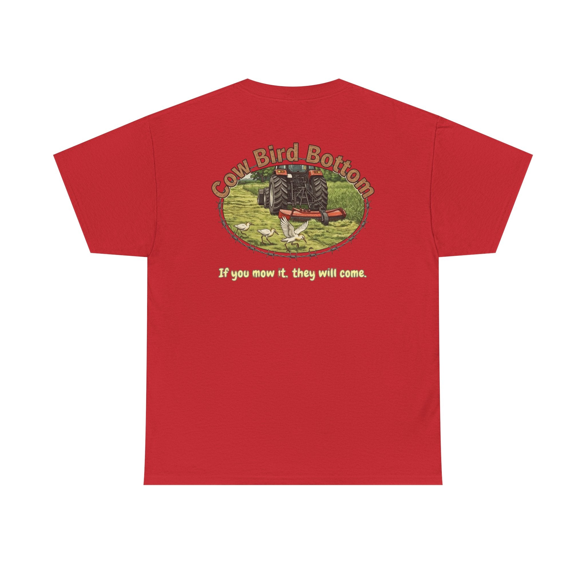 Cow Bird Bottom Red Tractor Graphic Tee