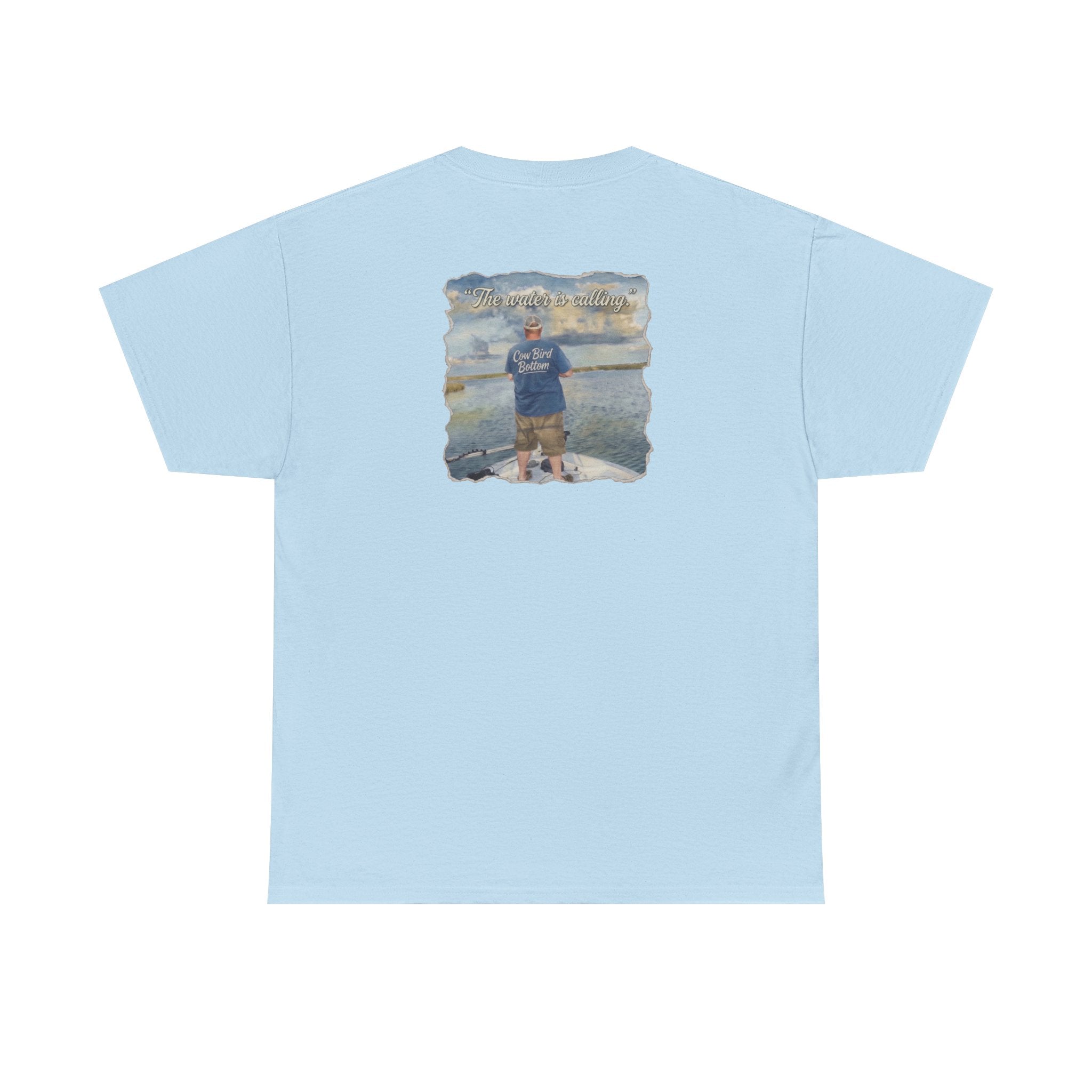 Fishing Photo Backprint Tee — Custom Shoreline Memory T‑Shirt