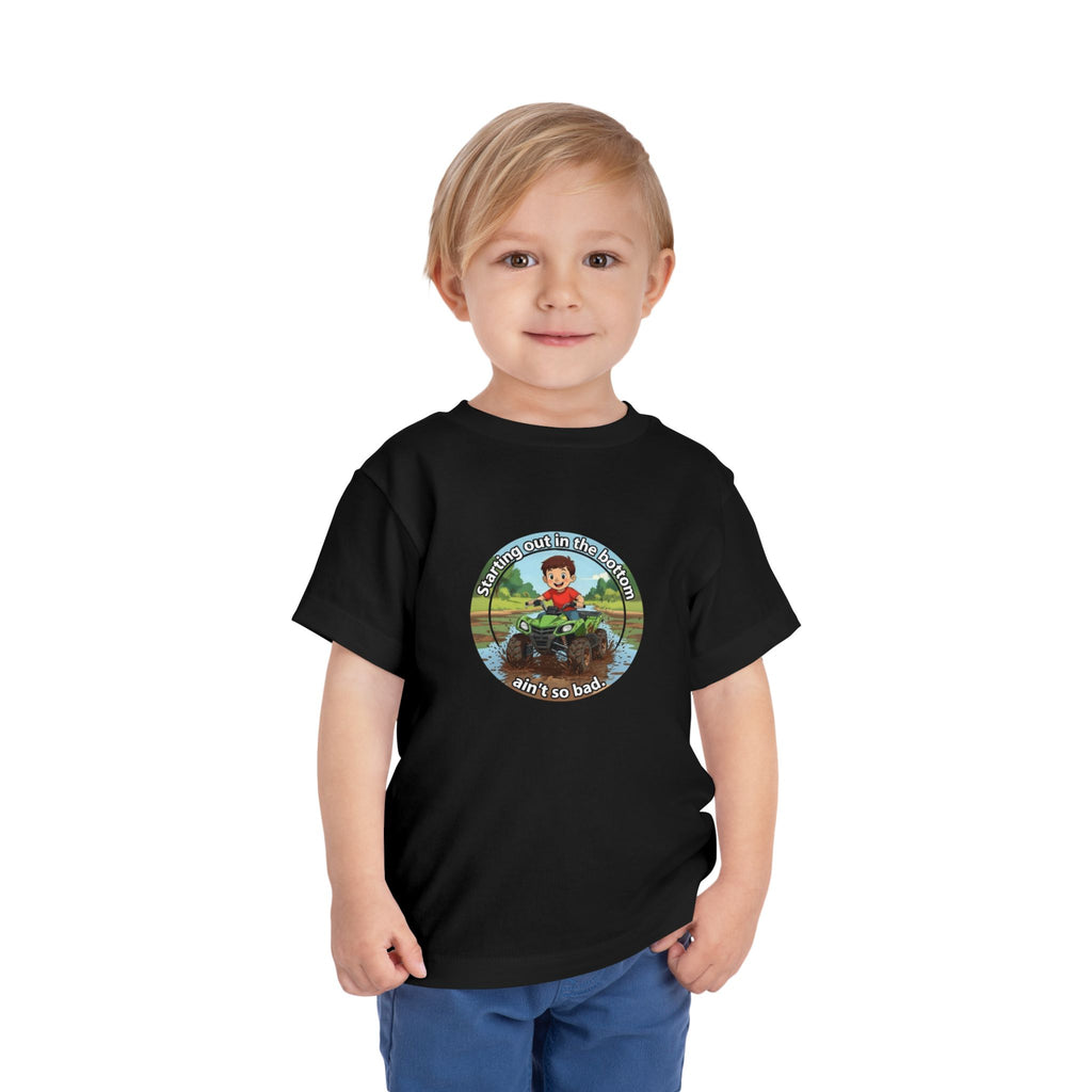 Cowbird Bottom Toddler Tee – Cute Fishing Adventure Graphic