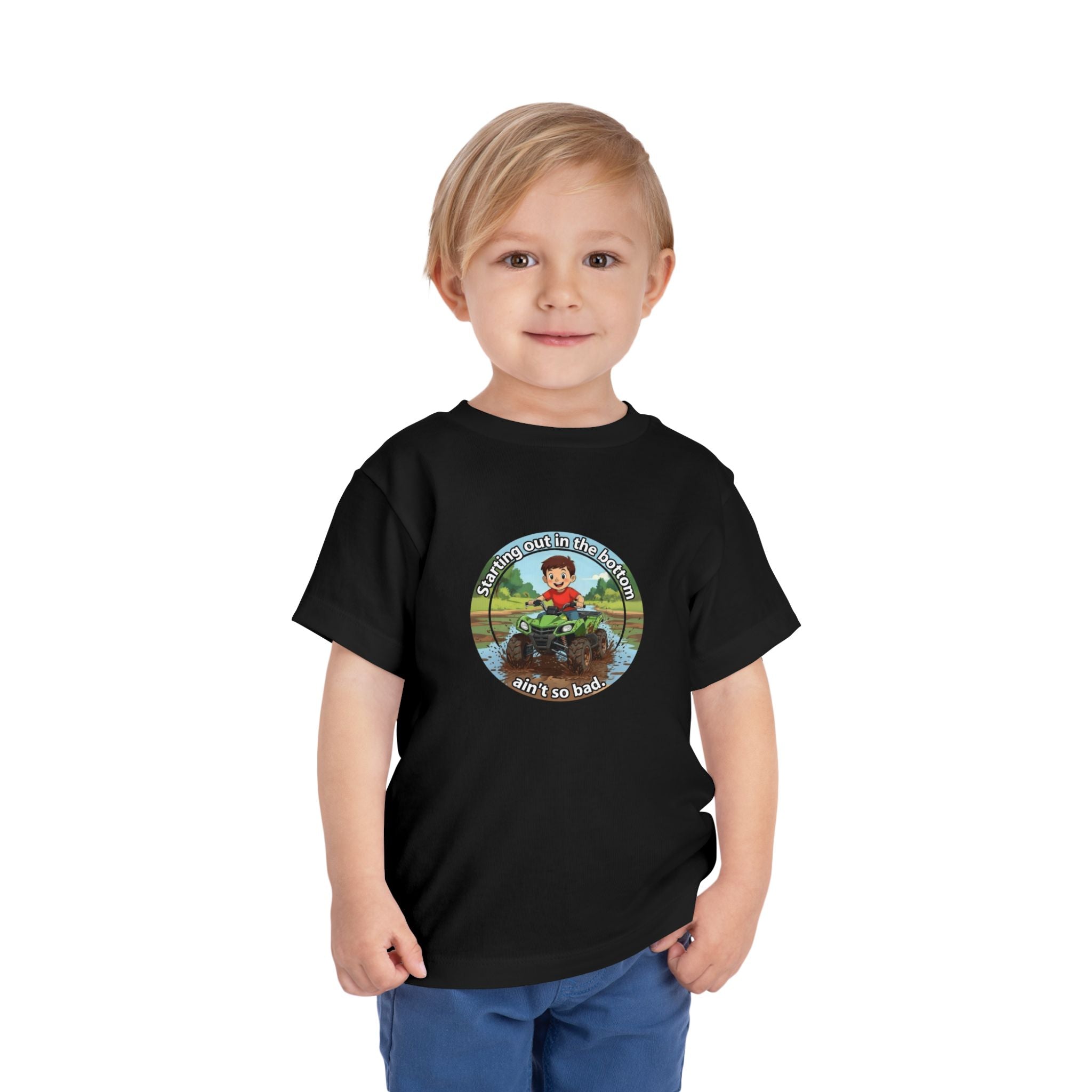 Cowbird Bottom Toddler Tee – Cute Fishing Adventure Graphic