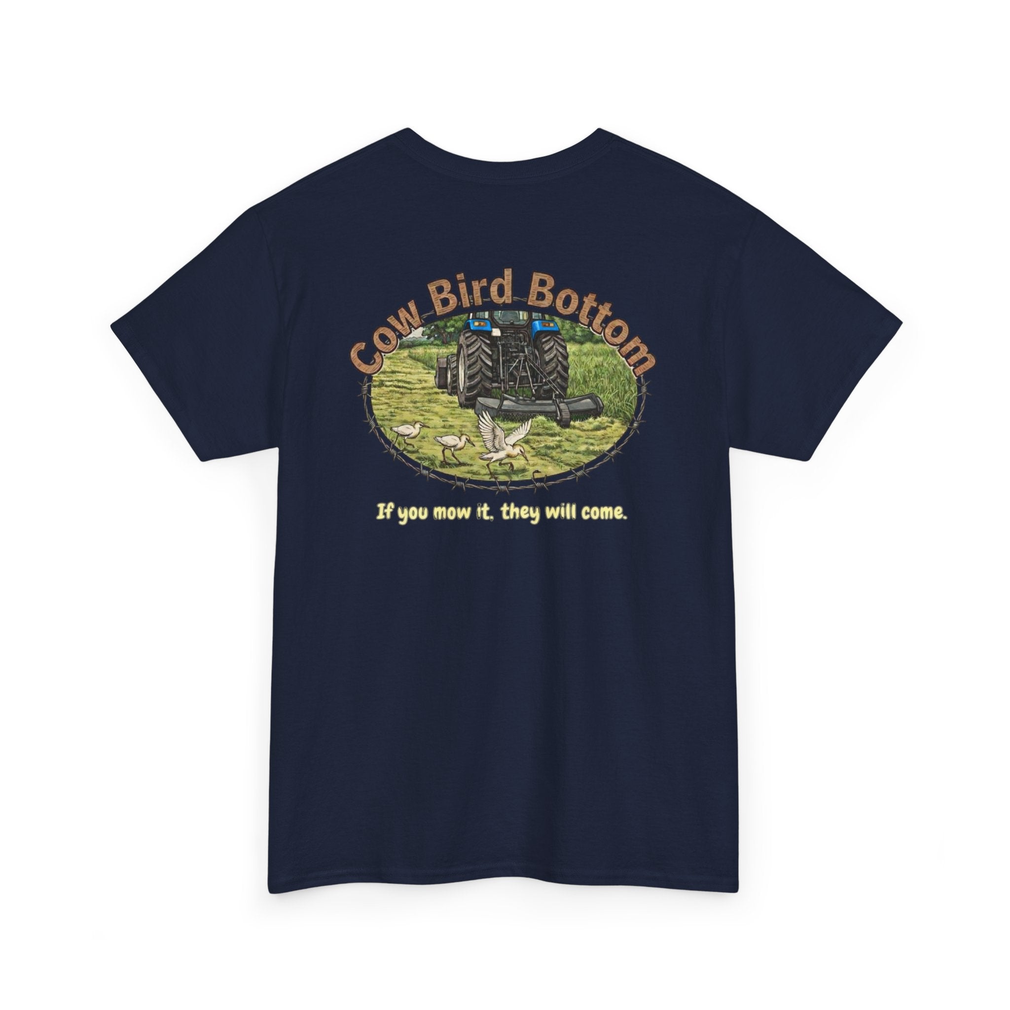 T-Shirt  Mowing Blue Tractor Farm Tee