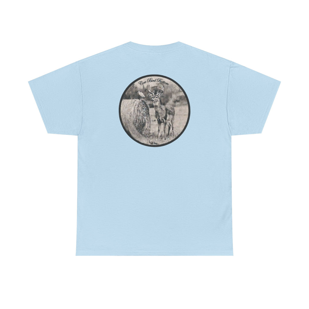 Cow Bird Bottoms Graphic Tee — Vintage Cow Skull Ranch T-Shirt