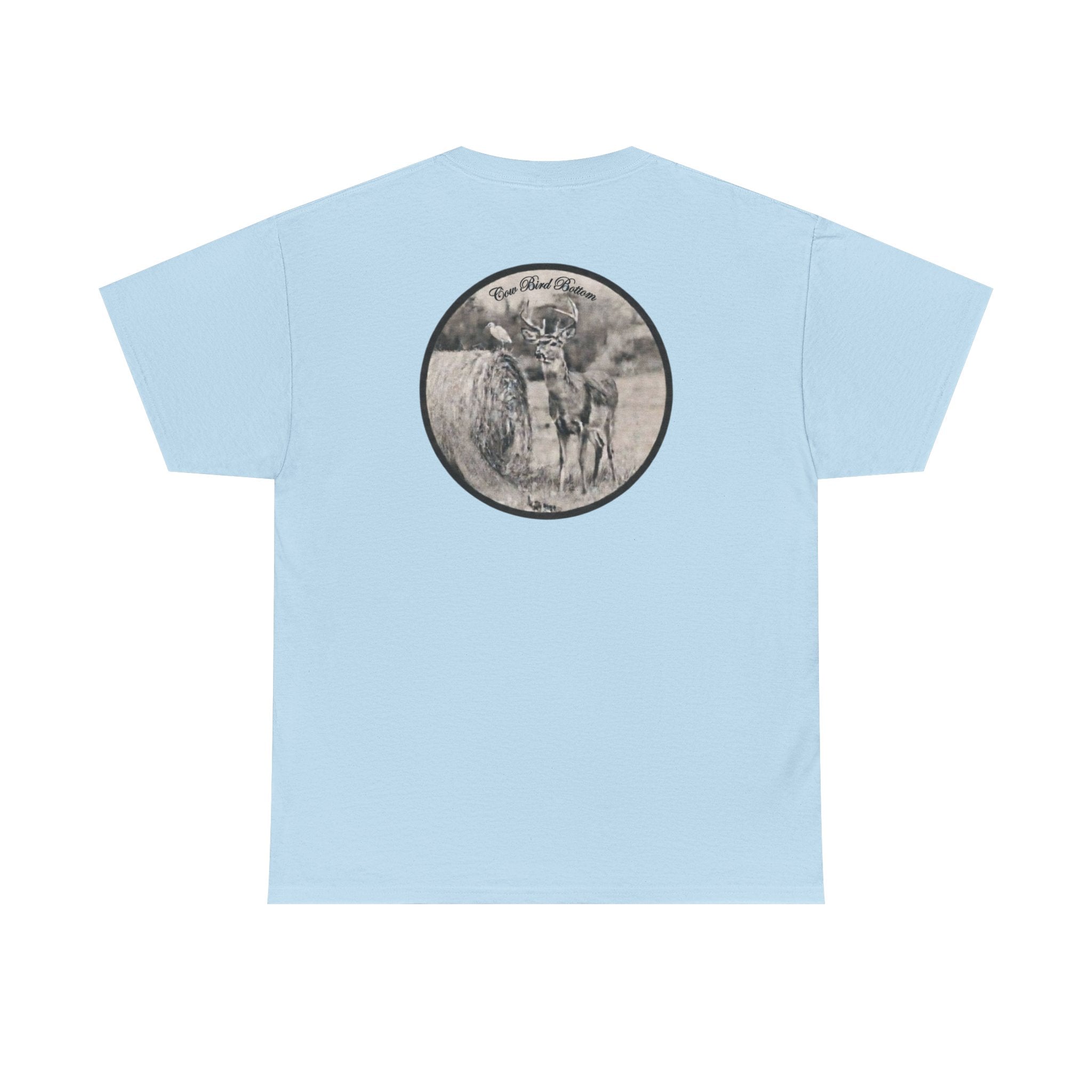 Cow Bird Bottoms Graphic Tee — Vintage Cow Skull Ranch T-Shirt