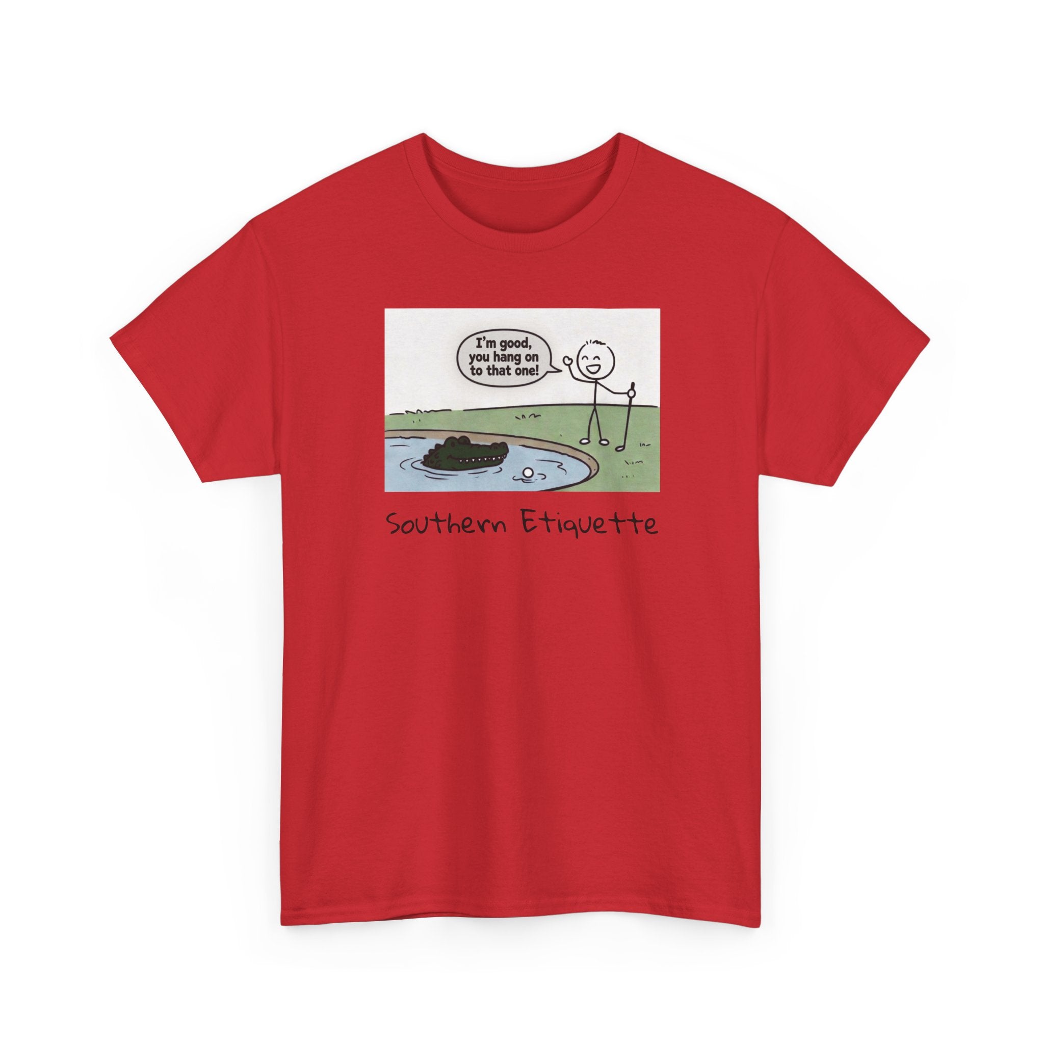 T‑Shirt — "Southern Etiquette" Alligator Cartoon Tee