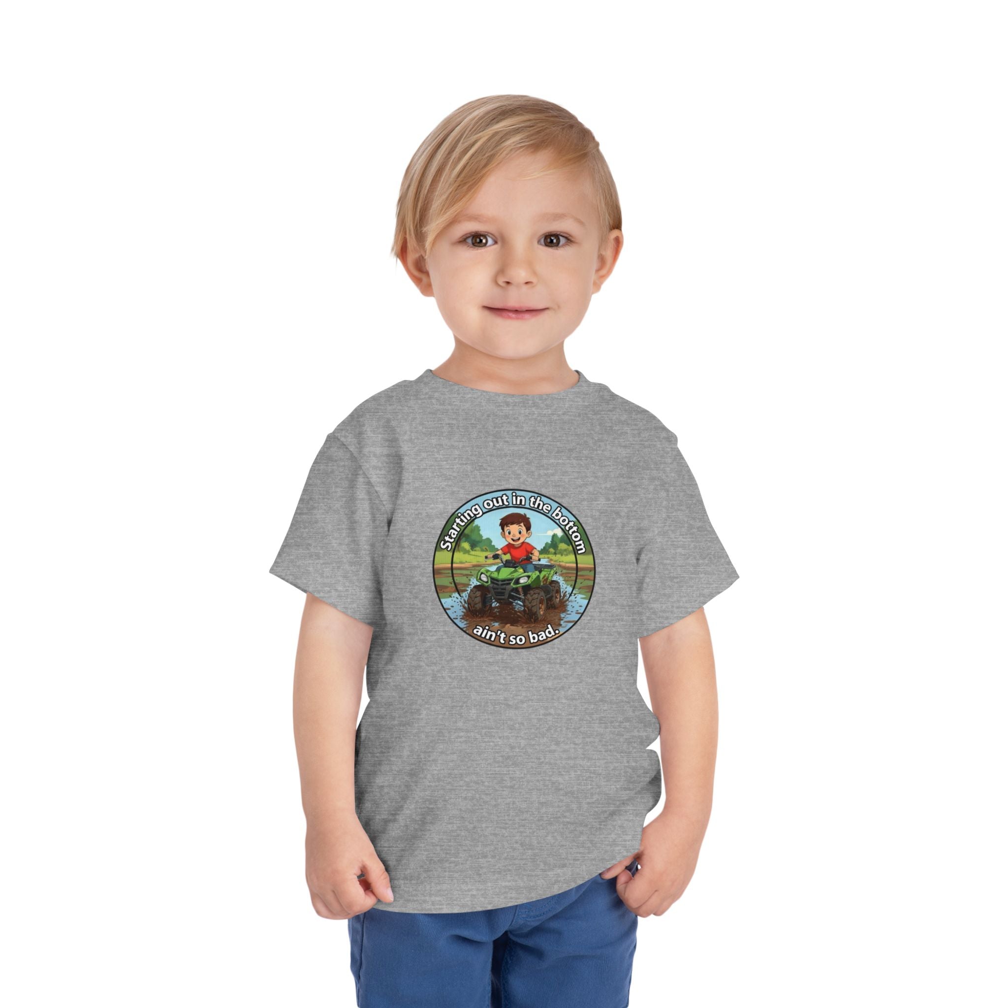 Cowbird Bottom Toddler Tee – Cute Fishing Adventure Graphic