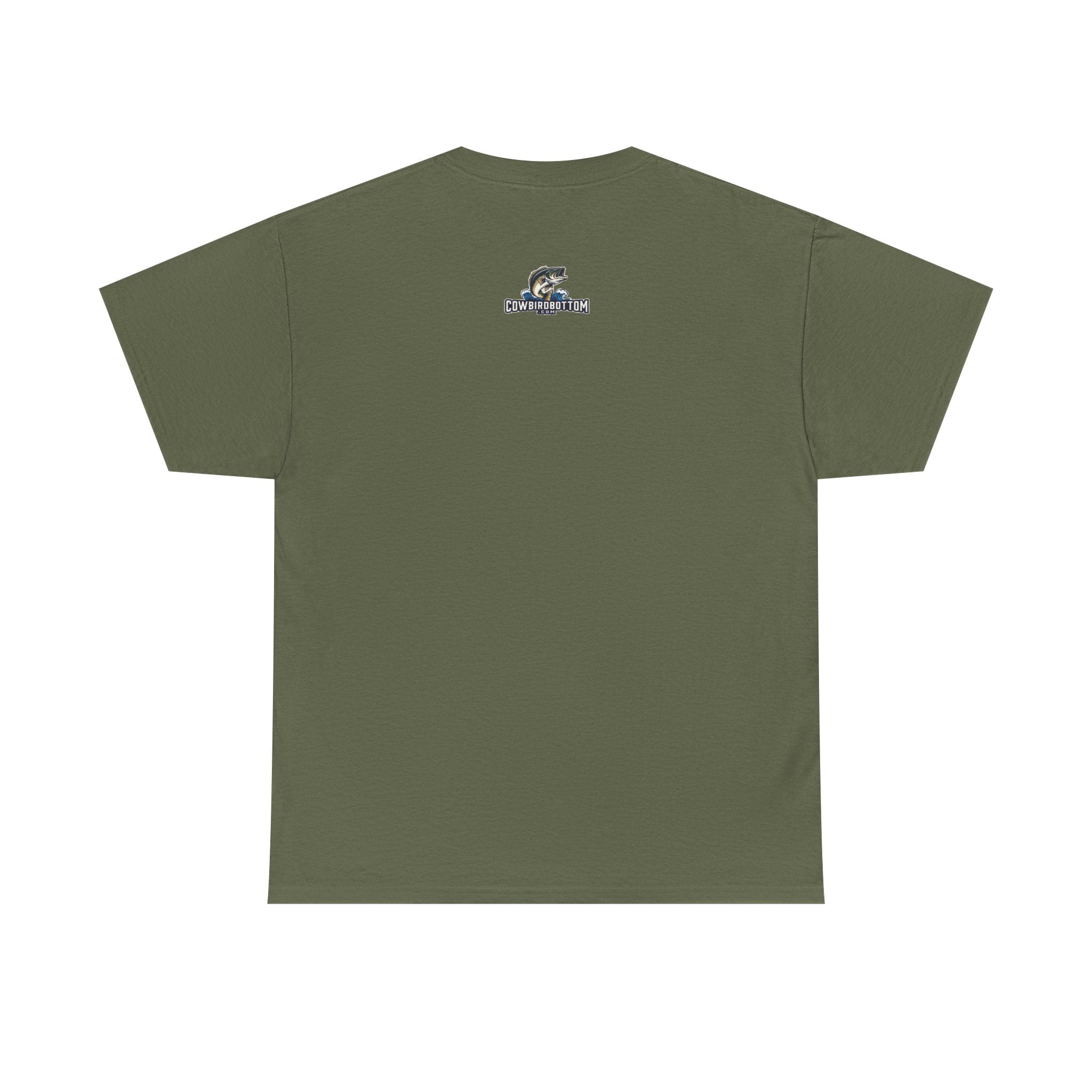 Fishing T-Shirt — "I Fish Because My Wife Won't Follow Me There" Funny Angler Tee