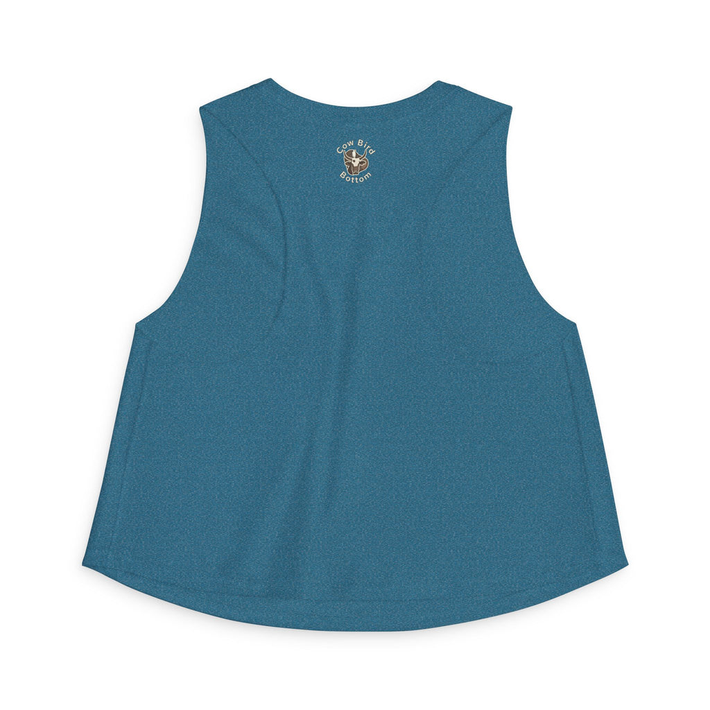 Southern Style Crop Top — 'Cow Bird Bottom' Vintage Heron Graphic