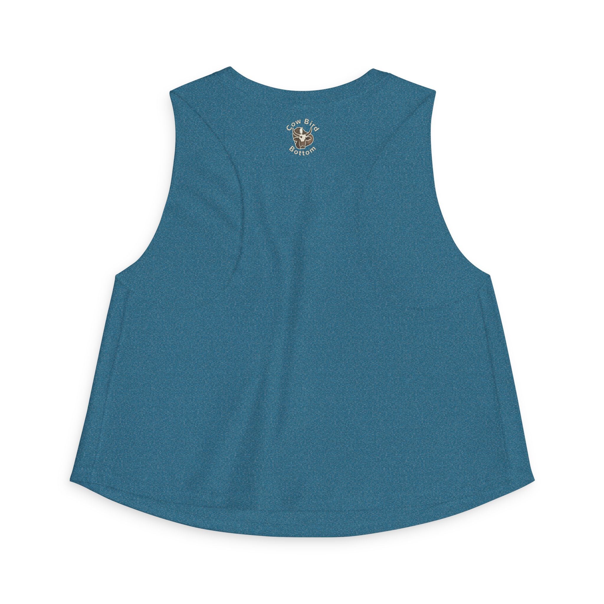 Southern Style Crop Top — 'Cow Bird Bottom' Vintage Heron Graphic