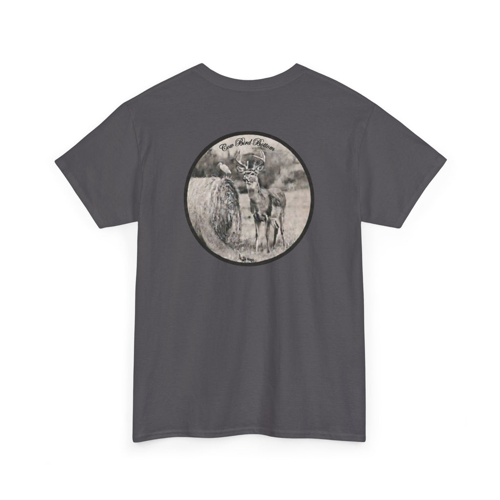 Cow Bird Bottoms Graphic Tee — Vintage Cow Skull Ranch T-Shirt