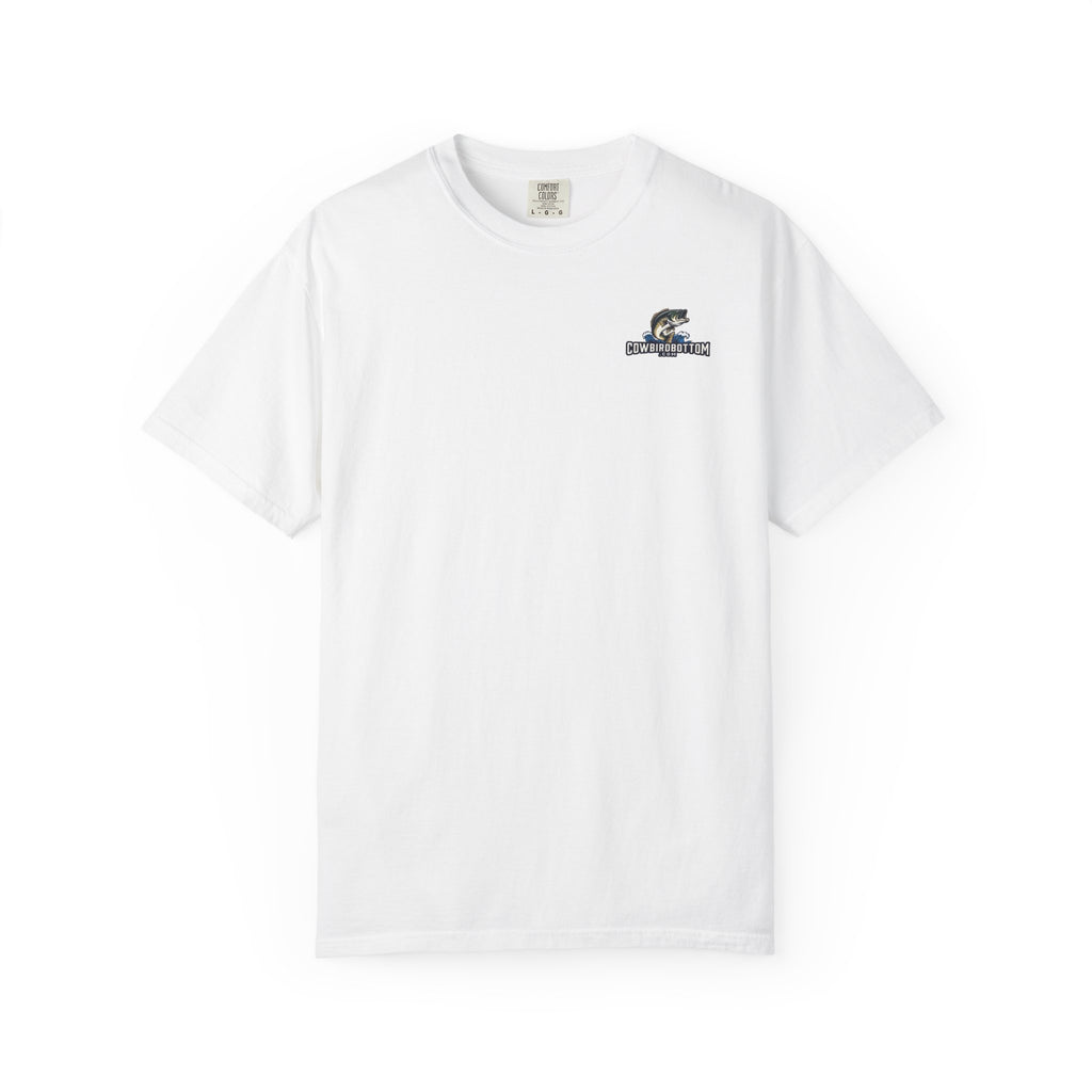 Fishing Watercolor T-Shirt — Cow Bird Bottom Graphic