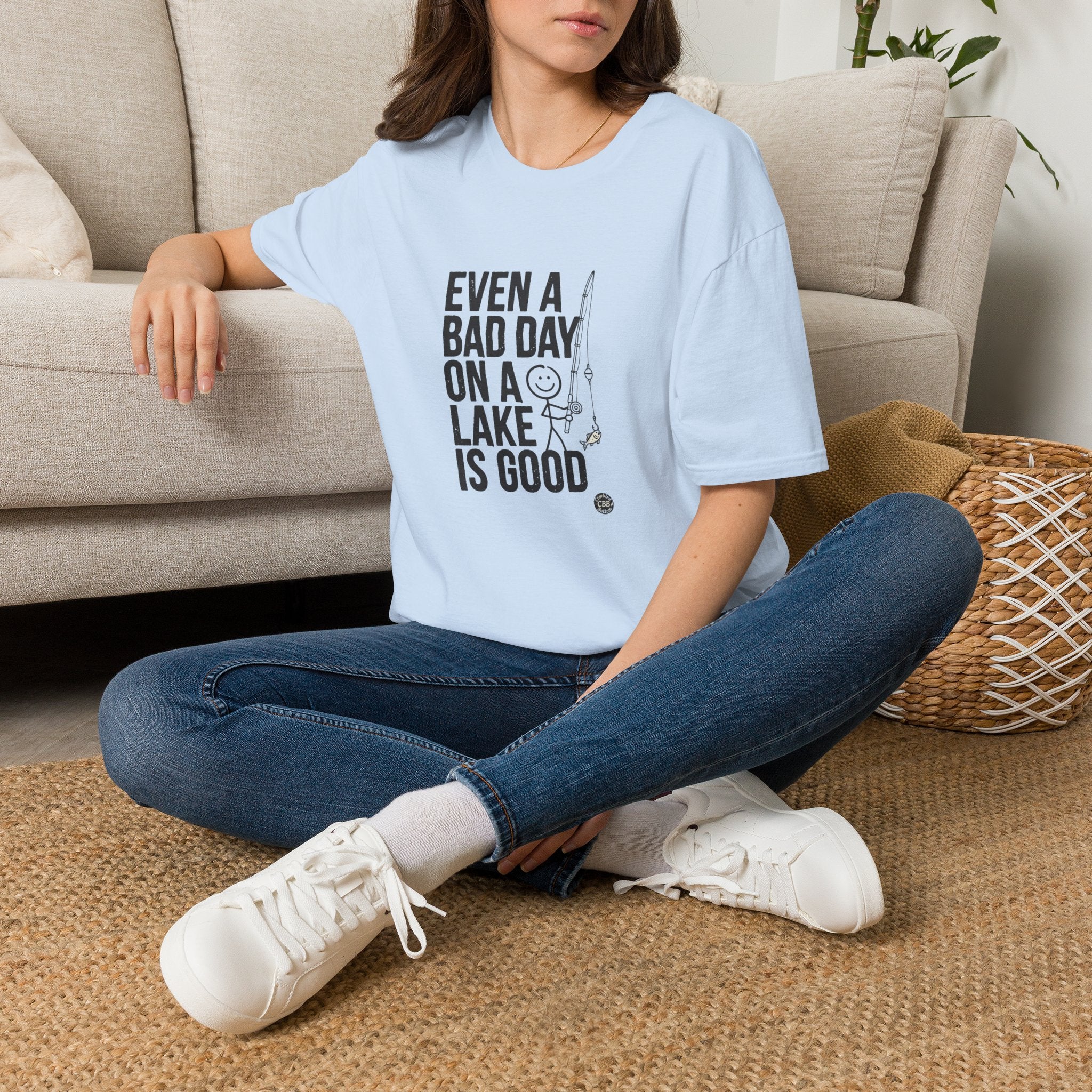 Lake Fishing T‑Shirt — "Even a Bad Day on a Lake Is Good" Relaxed Fishing Tee