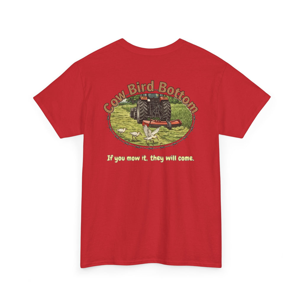 Cow Bird Bottom Red Tractor Graphic Tee