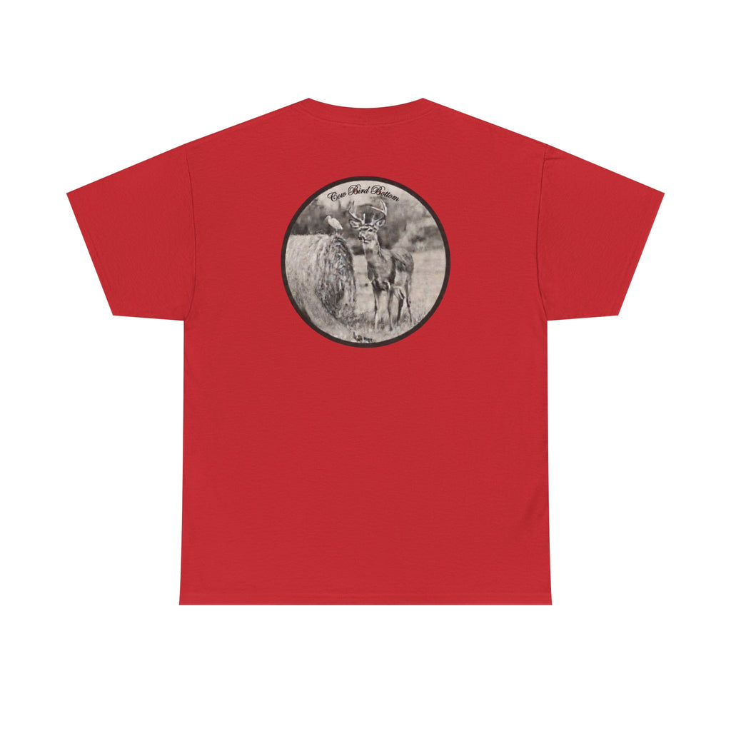 Cow Bird Bottoms Graphic Tee — Vintage Cow Skull Ranch T-Shirt