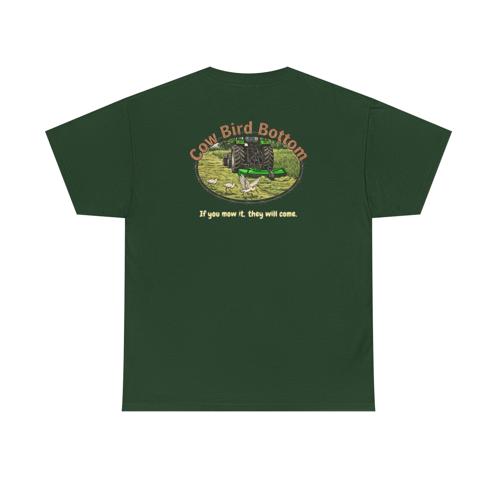 T-Shirt — Mowing Cattle Egret  Illustration Tee