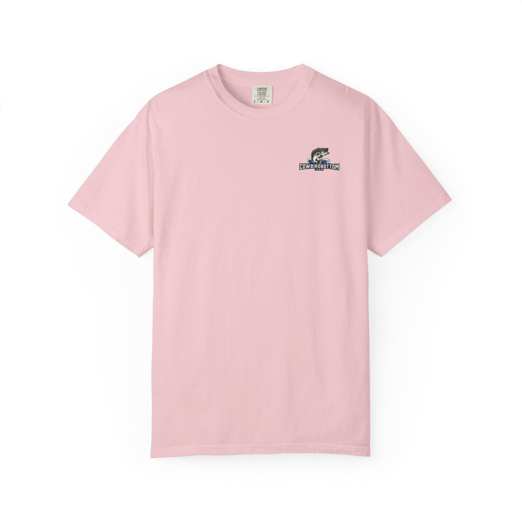 Fishing Watercolor T-Shirt — Cow Bird Bottom Graphic