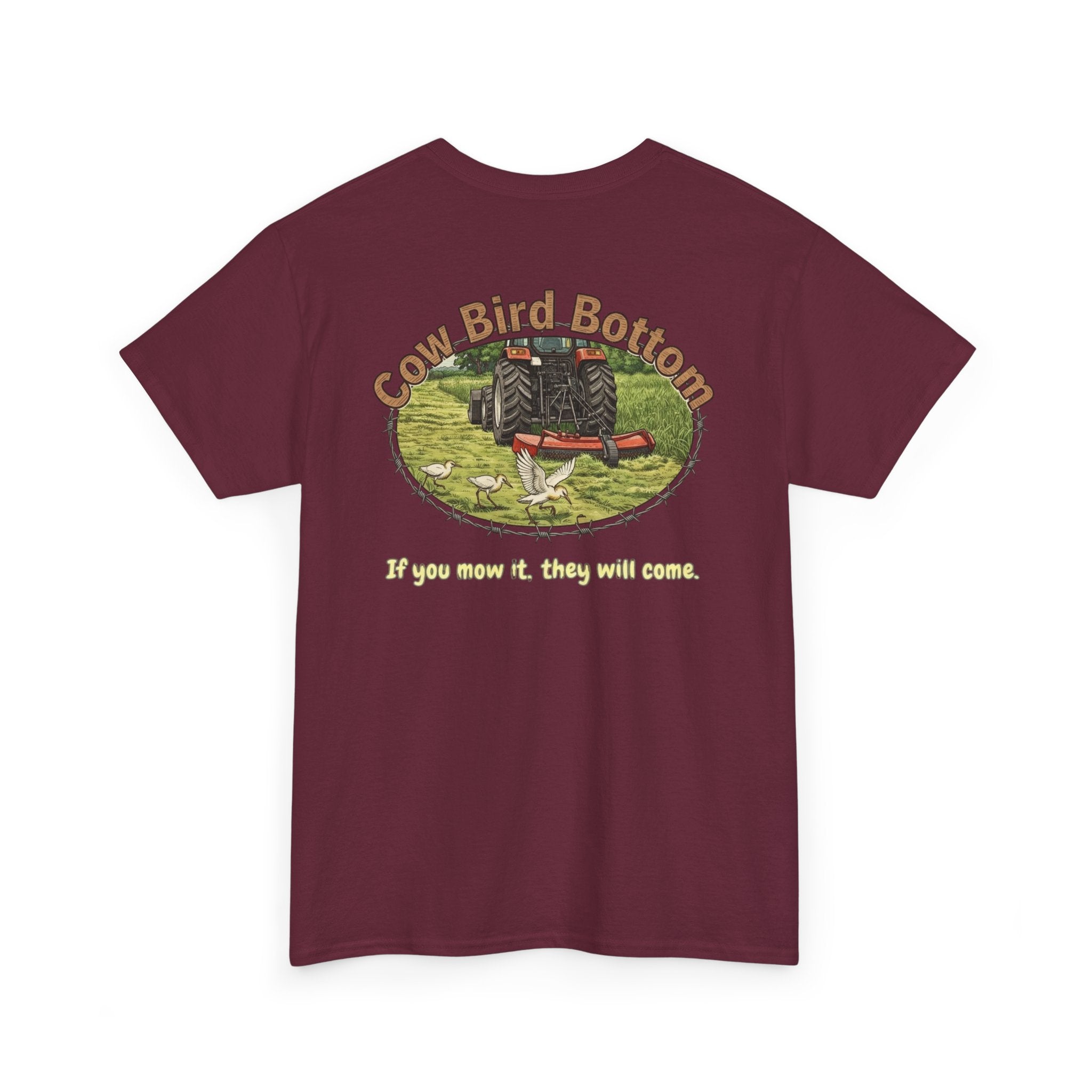 Cow Bird Bottom Red Tractor Graphic Tee