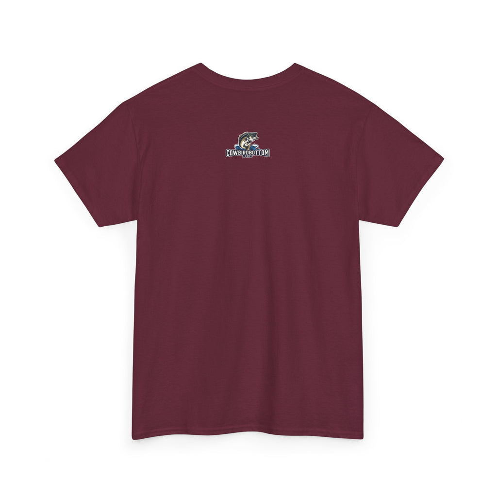 Fishing T-Shirt — "I Fish Because My Wife Won't Follow Me There" Funny Angler Tee