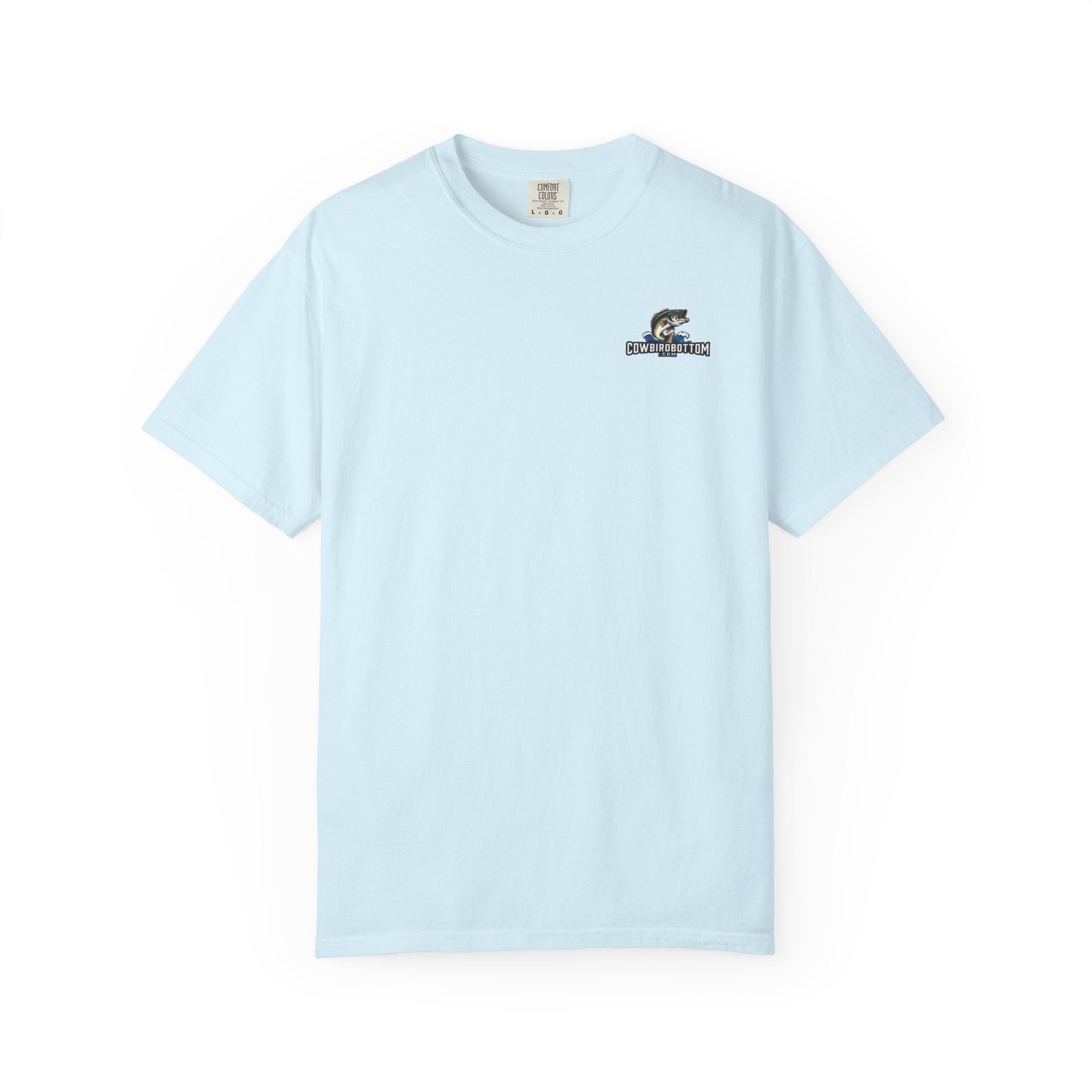 Fishing Watercolor T-Shirt — Cow Bird Bottom Graphic