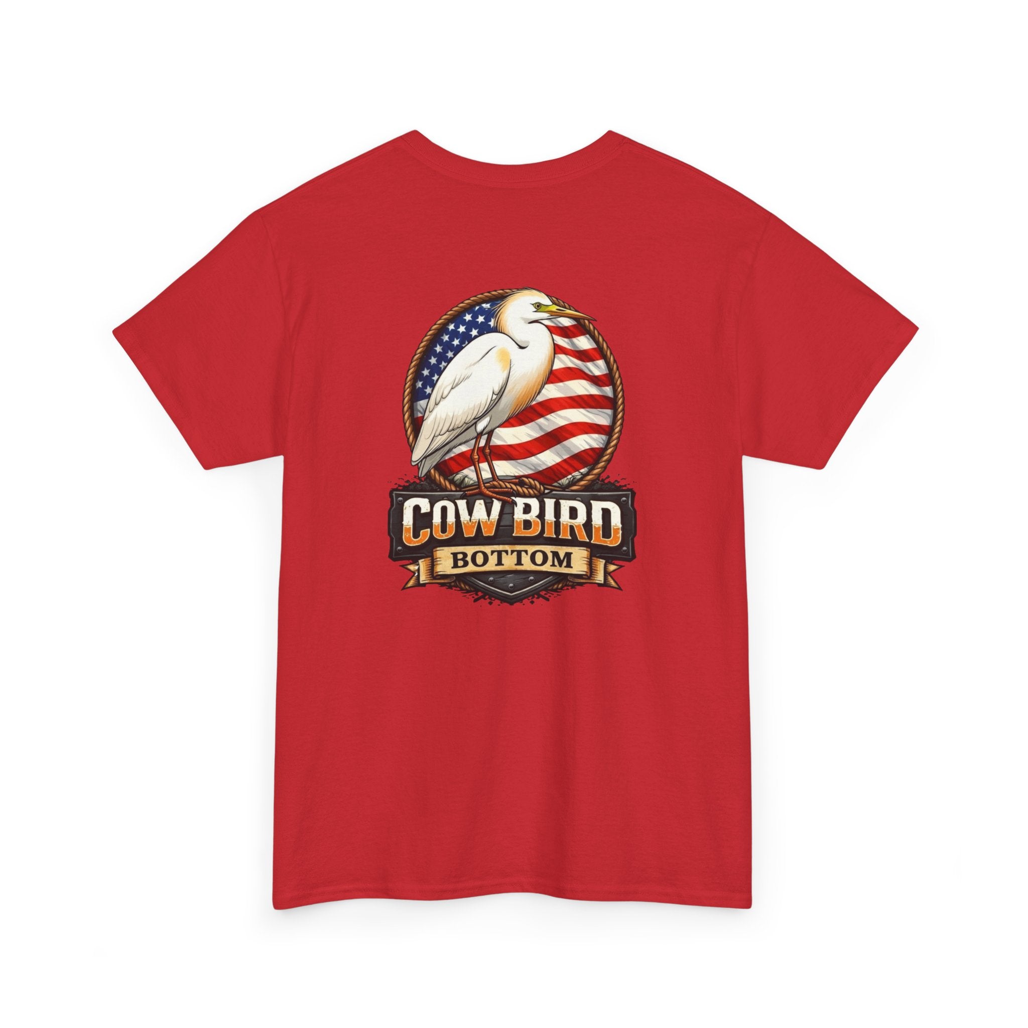 T-Shirt — Cow Bird Bottom Patriotic Graphic Tee