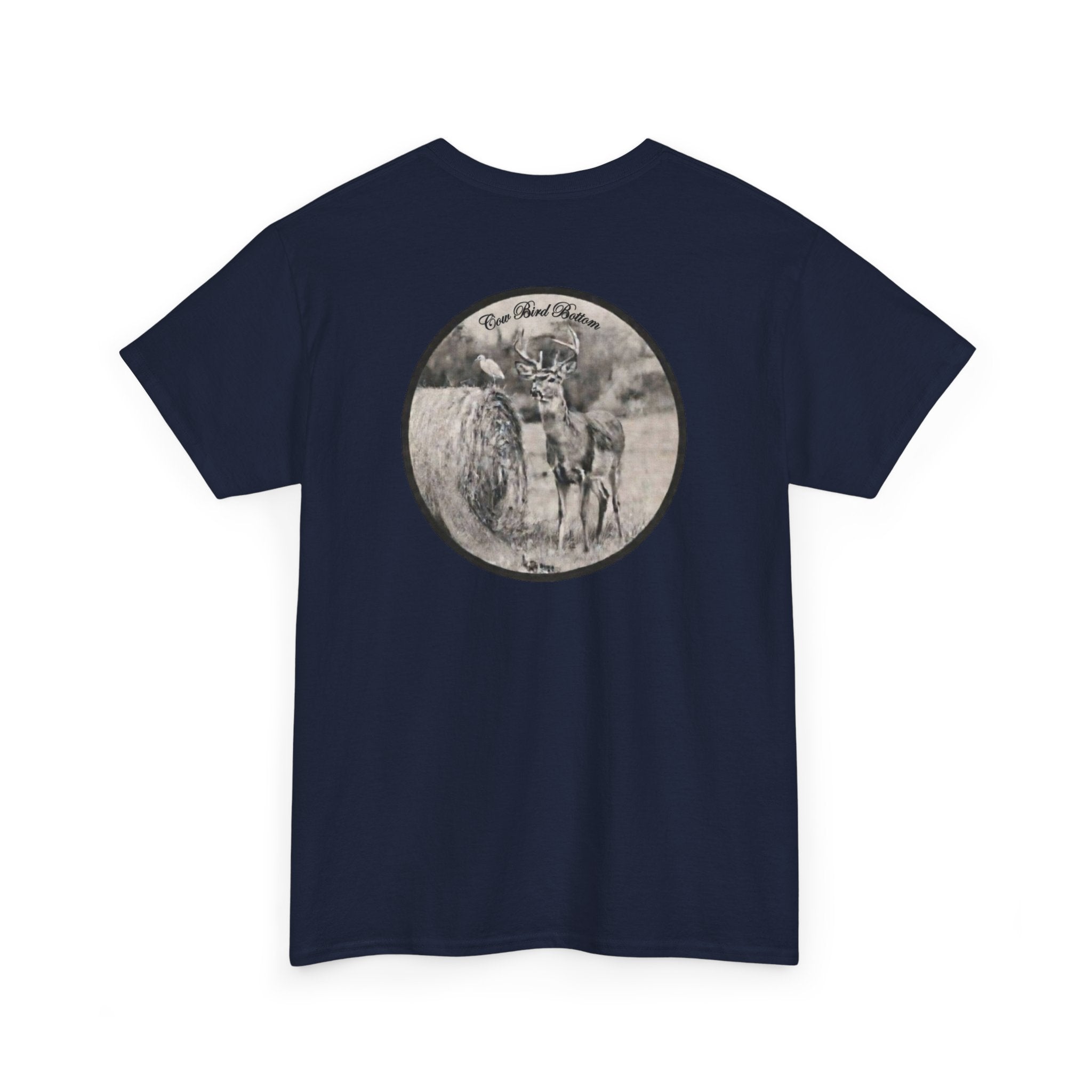 Cow Bird Bottoms Graphic Tee — Vintage Cow Skull Ranch T-Shirt