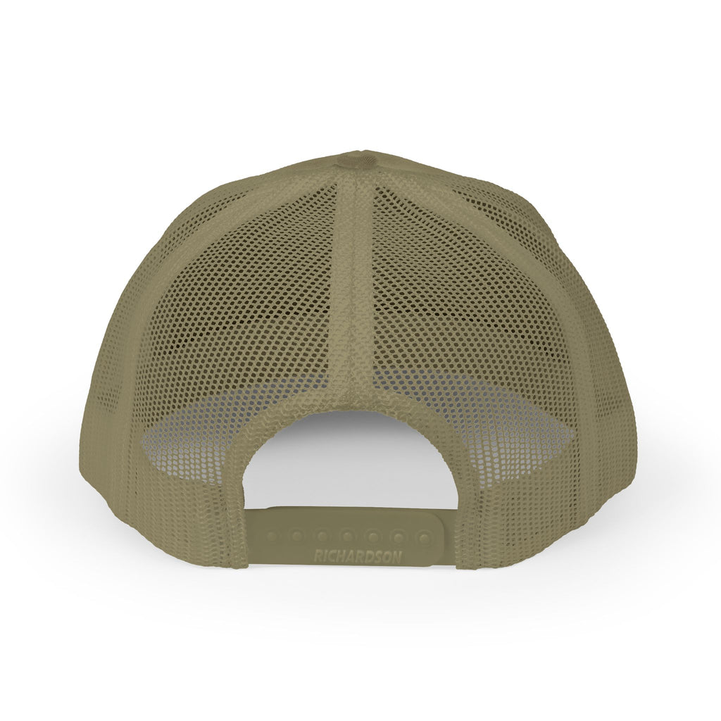 Richardson Embroidered Trucker Cap — American Flag with Anchor "Home of the Free"