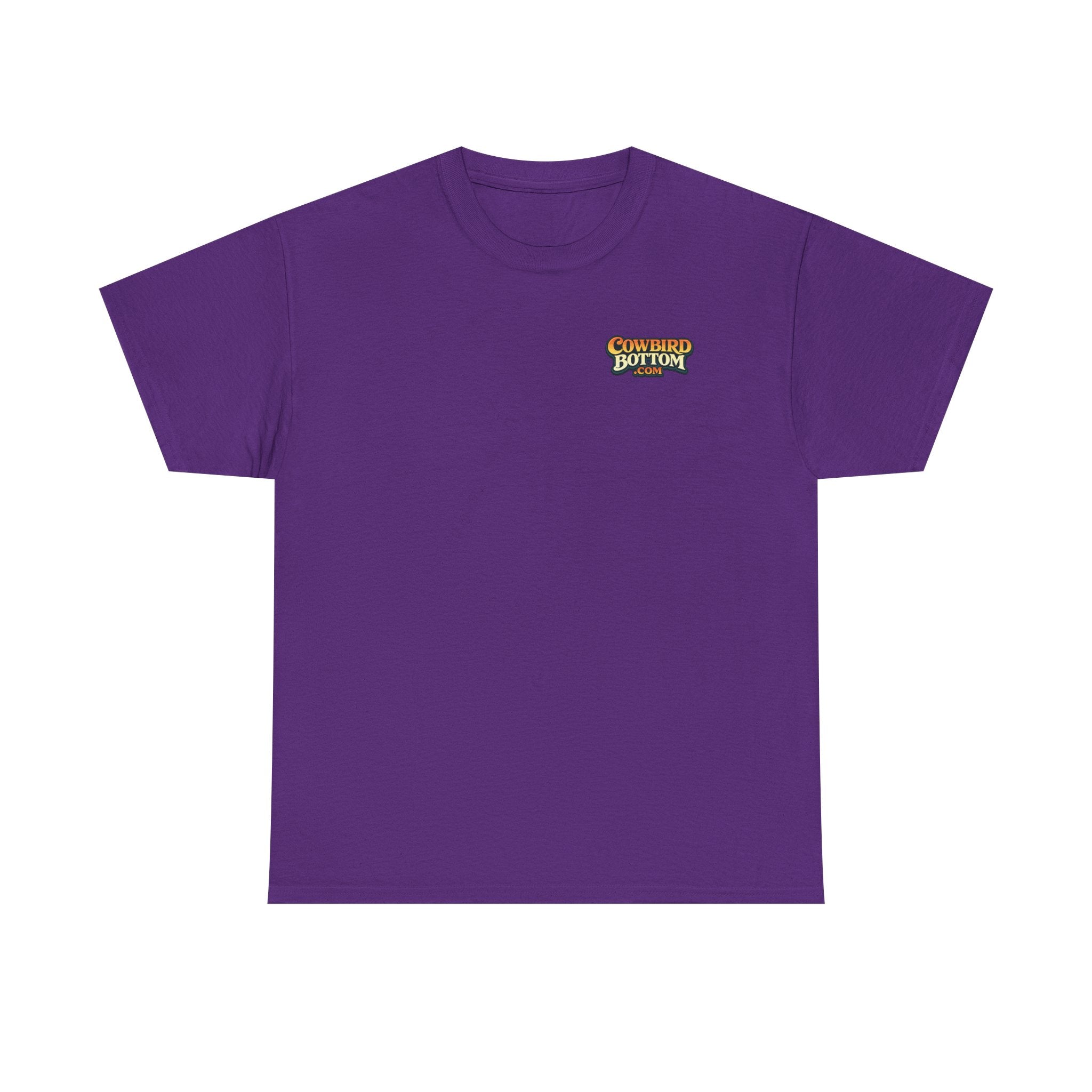 Graphic Tee — 'Cow Bird Bottom' Fishing Scene T-Shirt