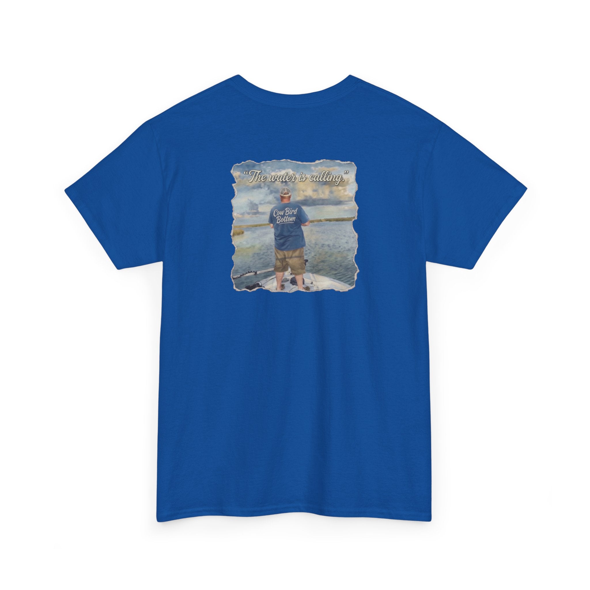Fishing Photo Backprint Tee — Custom Shoreline Memory T‑Shirt