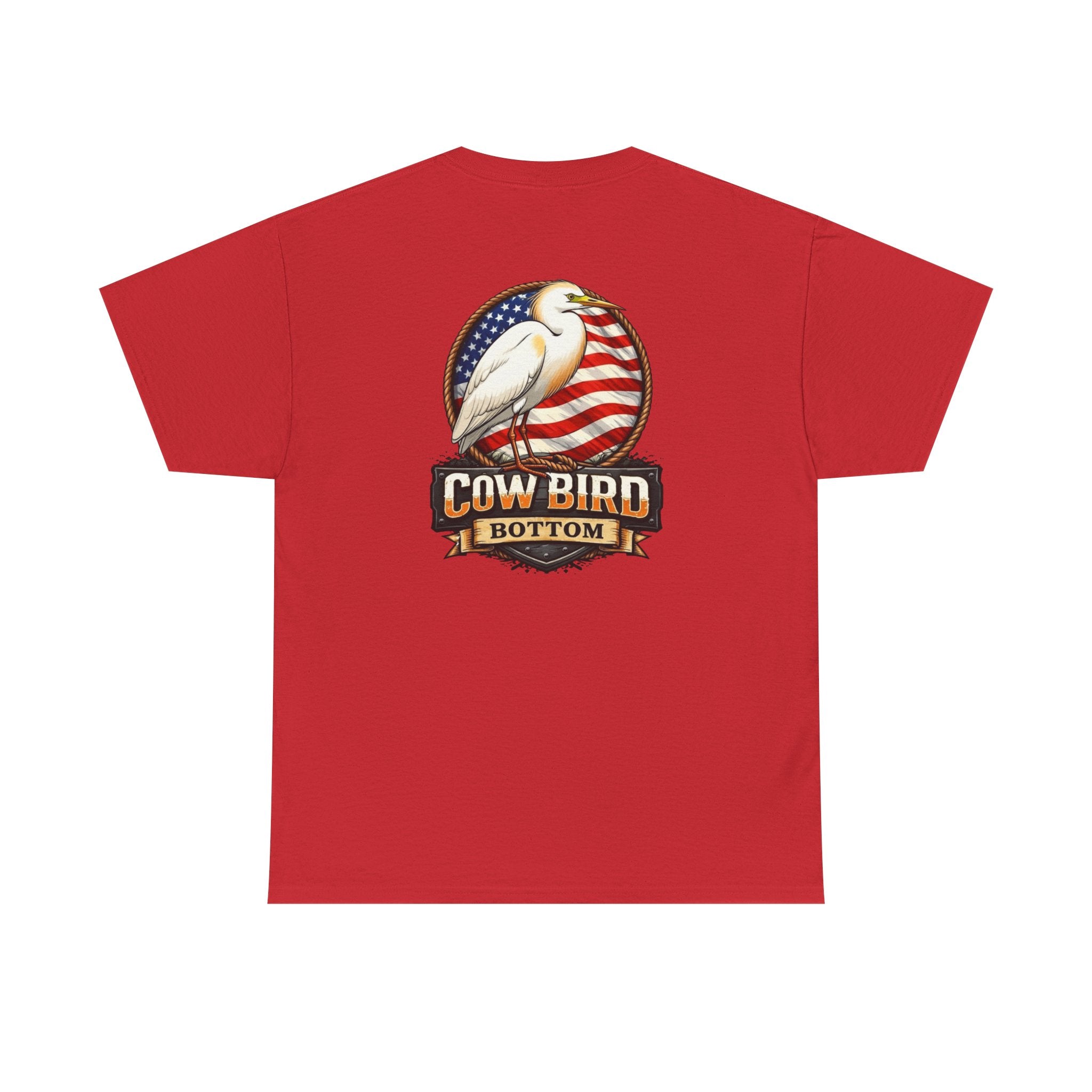 T-Shirt — Cow Bird Bottom Patriotic Graphic Tee