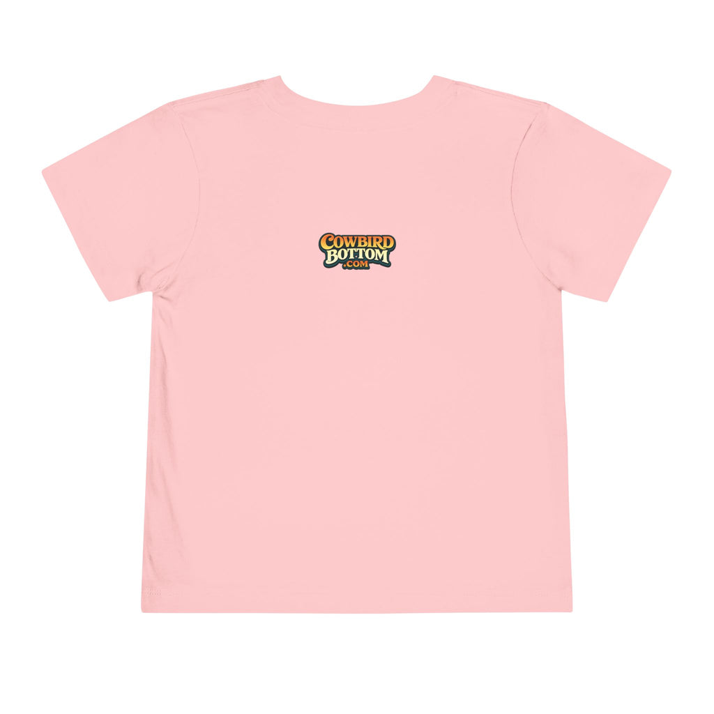 Cowbird Bottom Toddler Tee – Cute Fishing Adventure Graphic