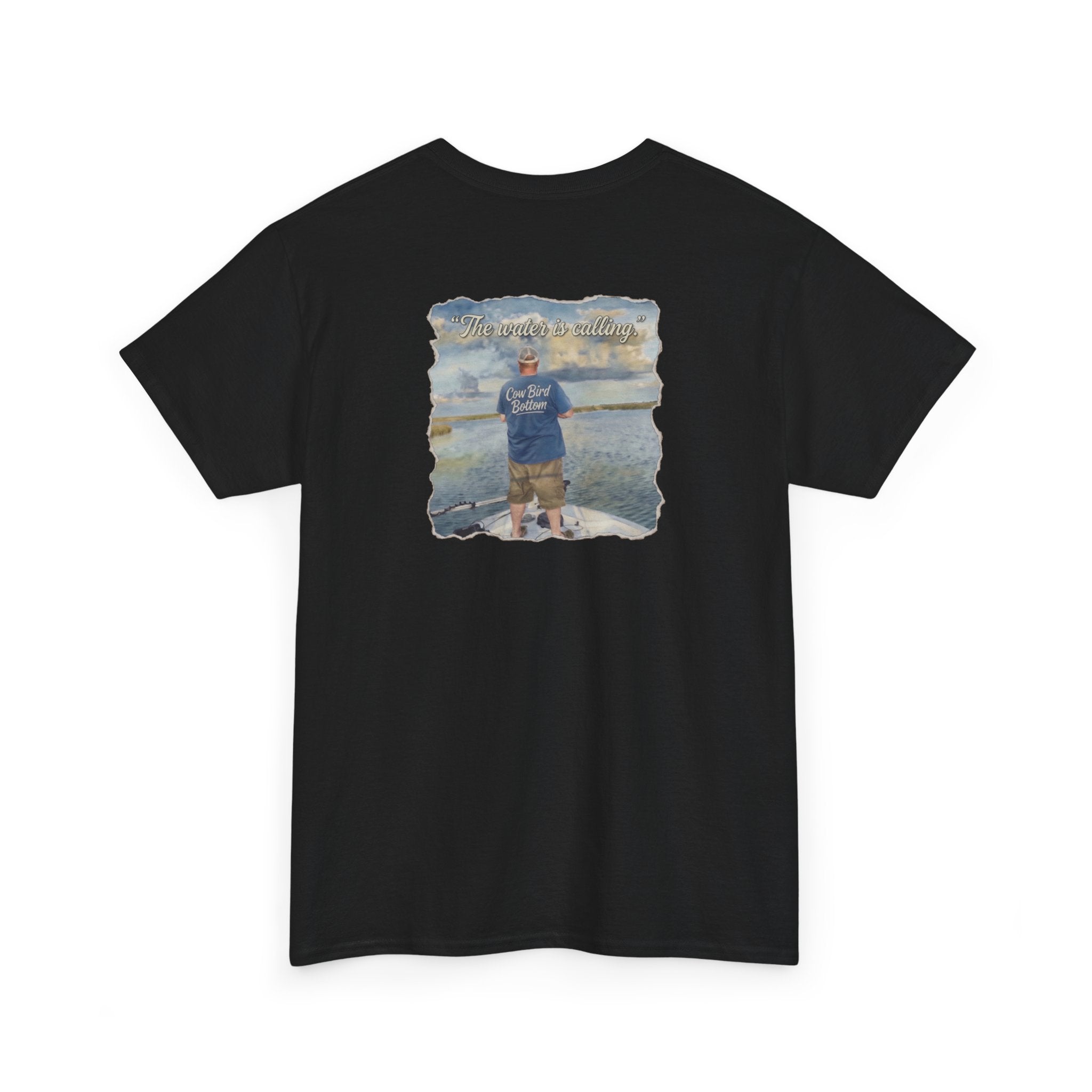 Fishing Photo Backprint Tee — Custom Shoreline Memory T‑Shirt